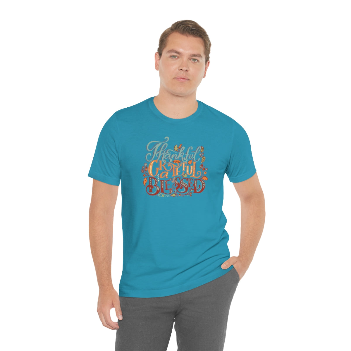 Thankful Grateful Blessed Unisex Jersey Short Sleeve Tee