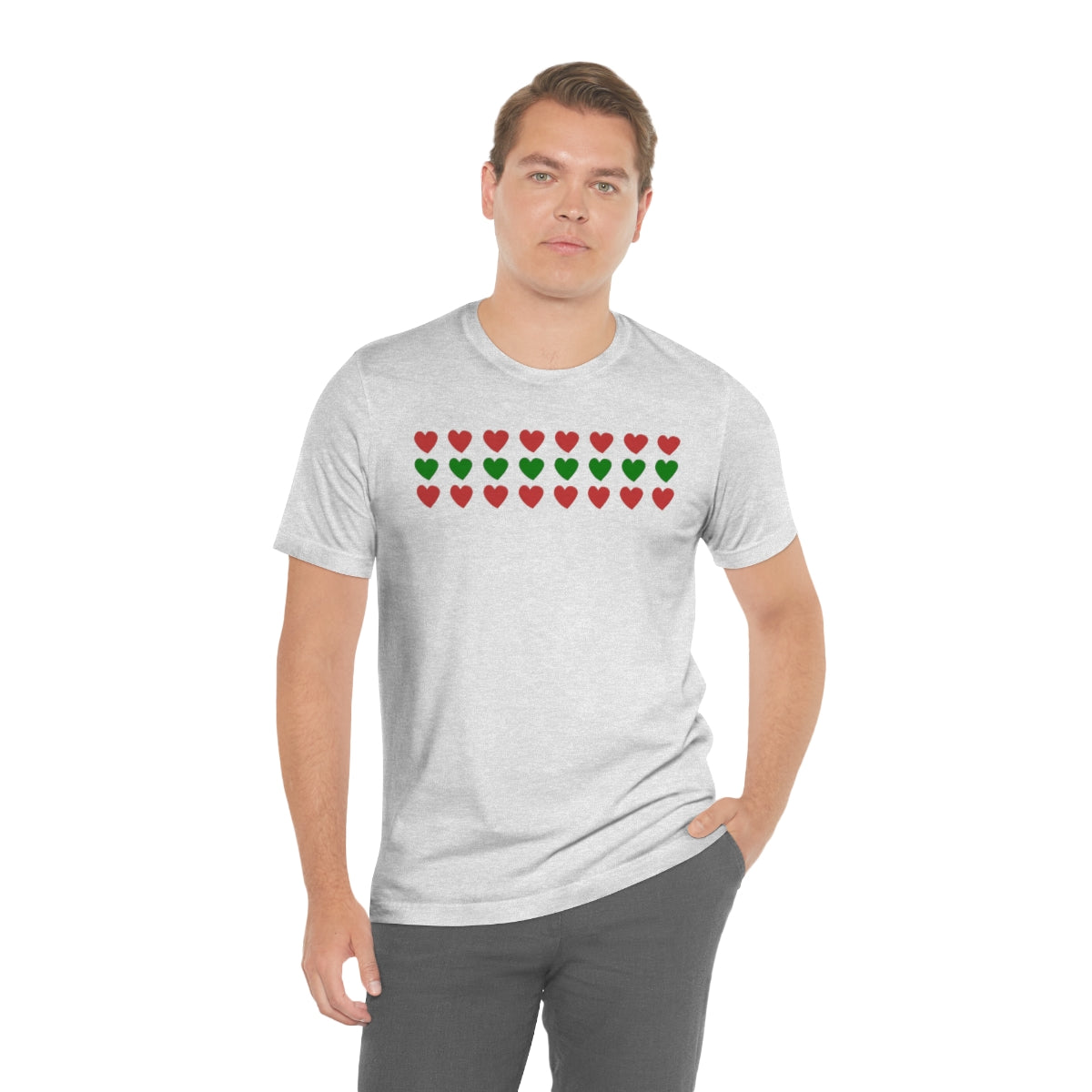 "Christmas Hearts" Unisex Jersey Short Sleeve Tee