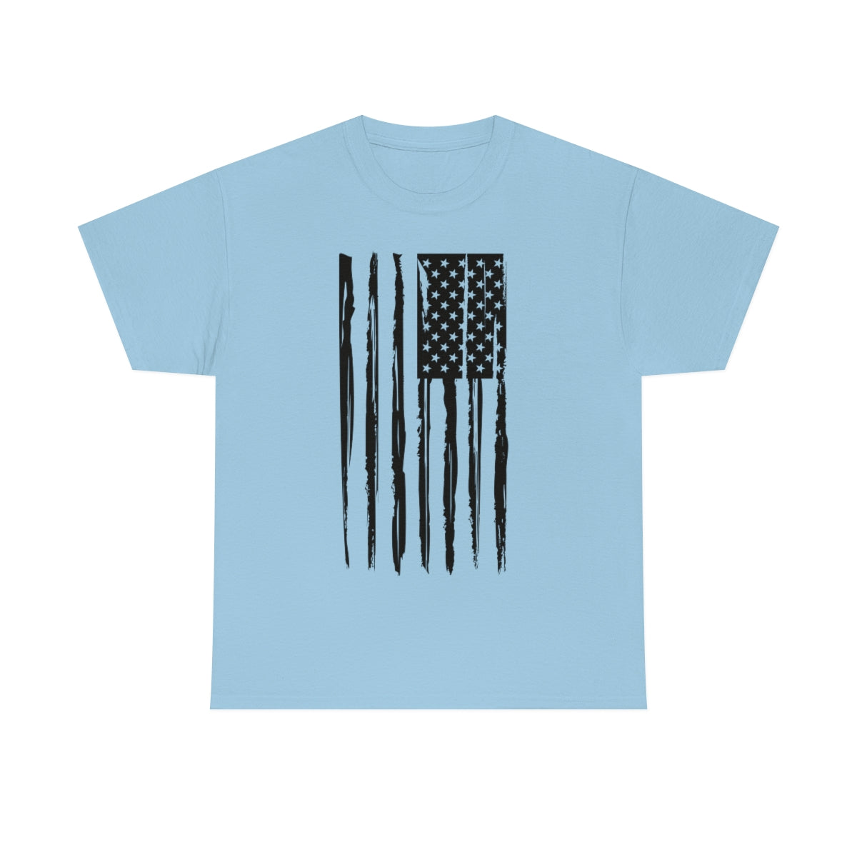 "Black Vertical Flag" Unisex Heavy Cotton Tee