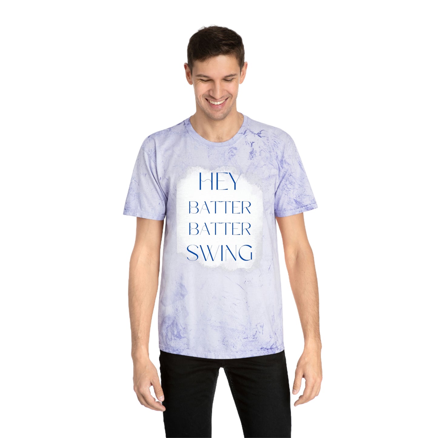 "Hey Batter Batter Swing" Unisex Color Blast T-Shirt