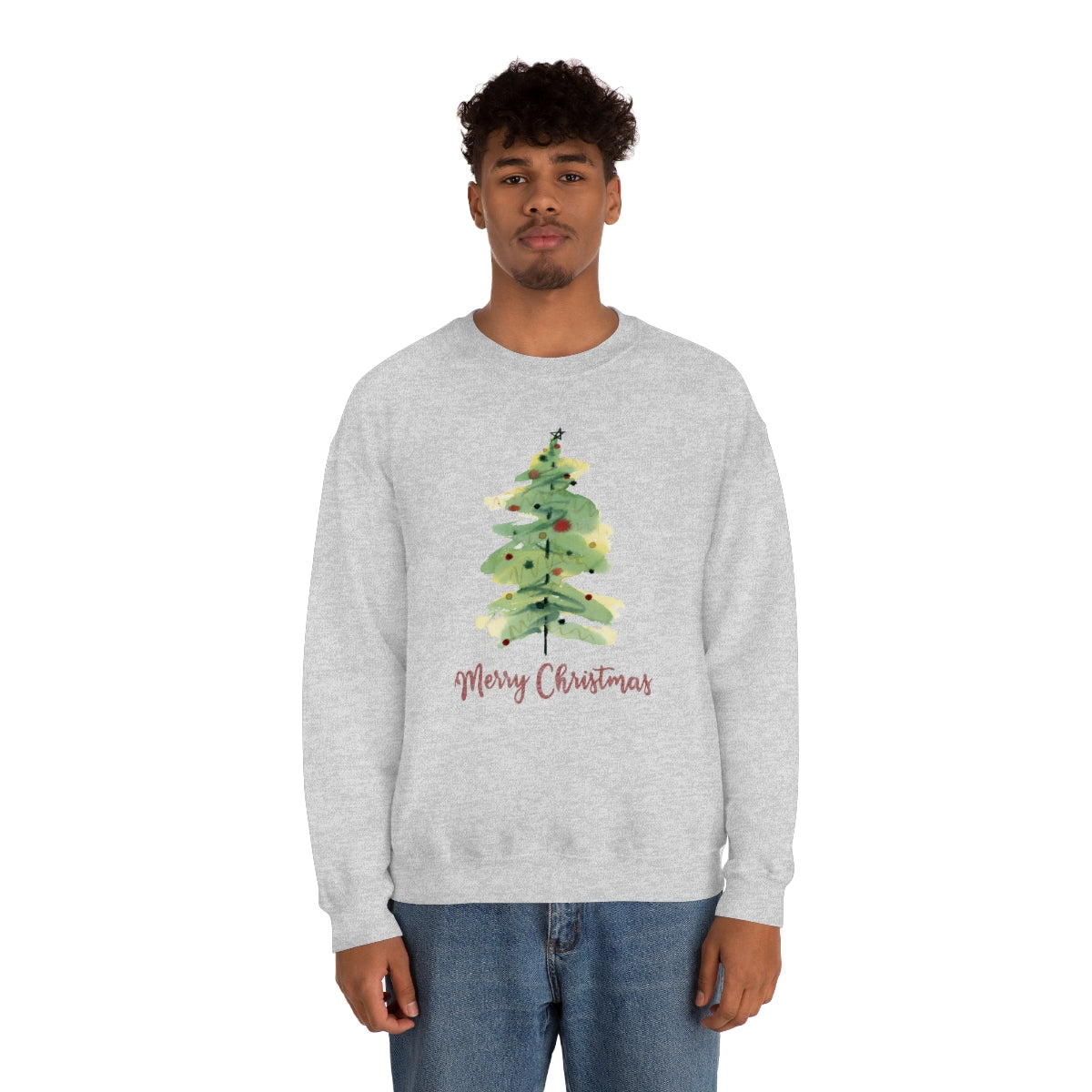 "Merry Christmas Tree" Unisex Heavy Blend™ Crewneck Sweatshirt