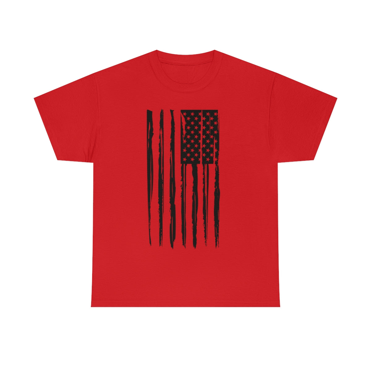 "Black Vertical Flag" Unisex Heavy Cotton Tee