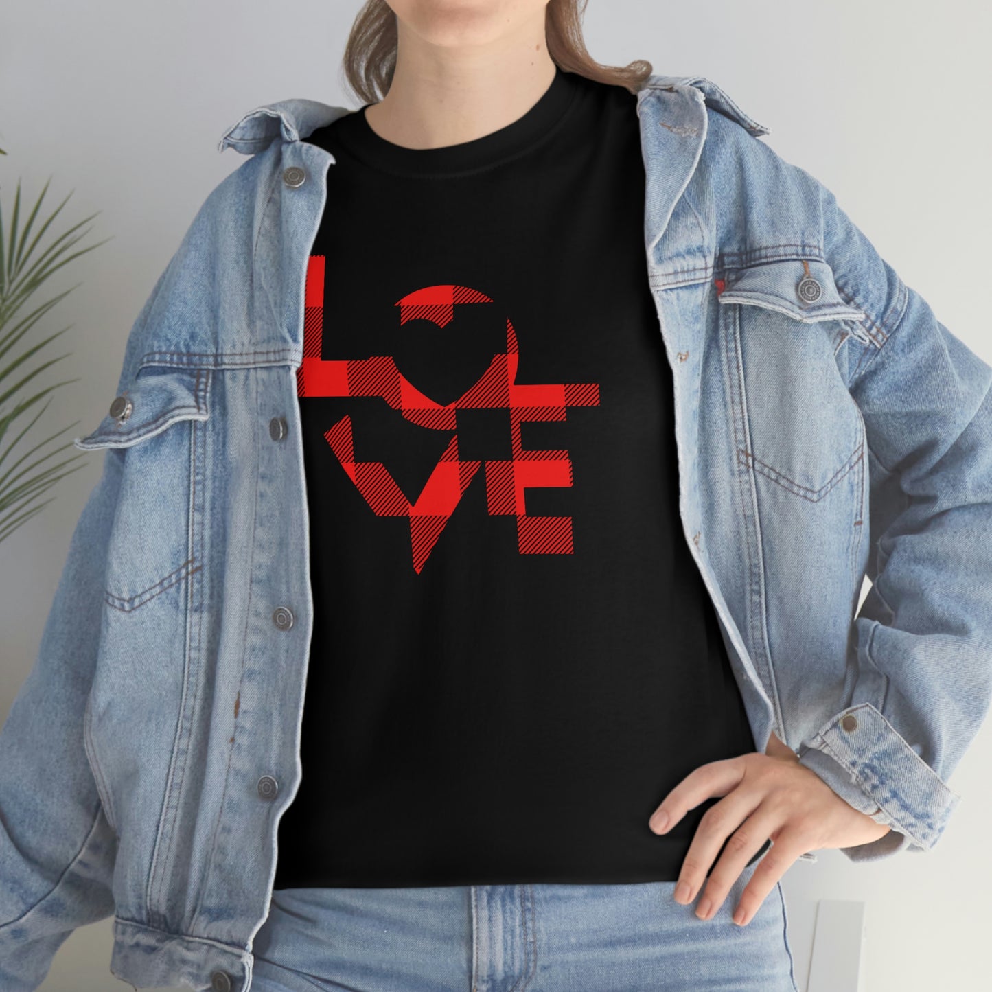 "Plaid LOVE" Unisex Heavy Cotton Tee
