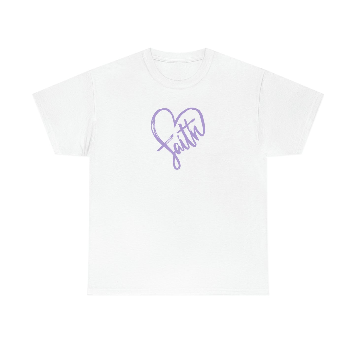 "Purple Faith Heart" Unisex Heavy Cotton Tee