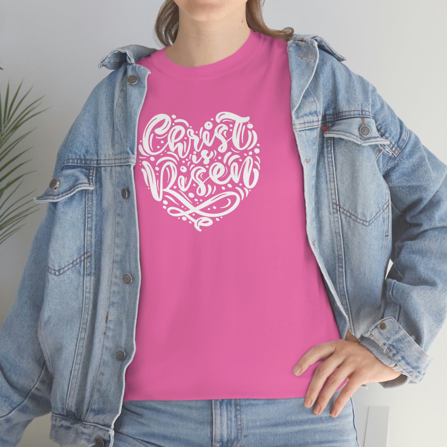 "Christ is Risen Heart" Unisex Heavy Cotton Tee