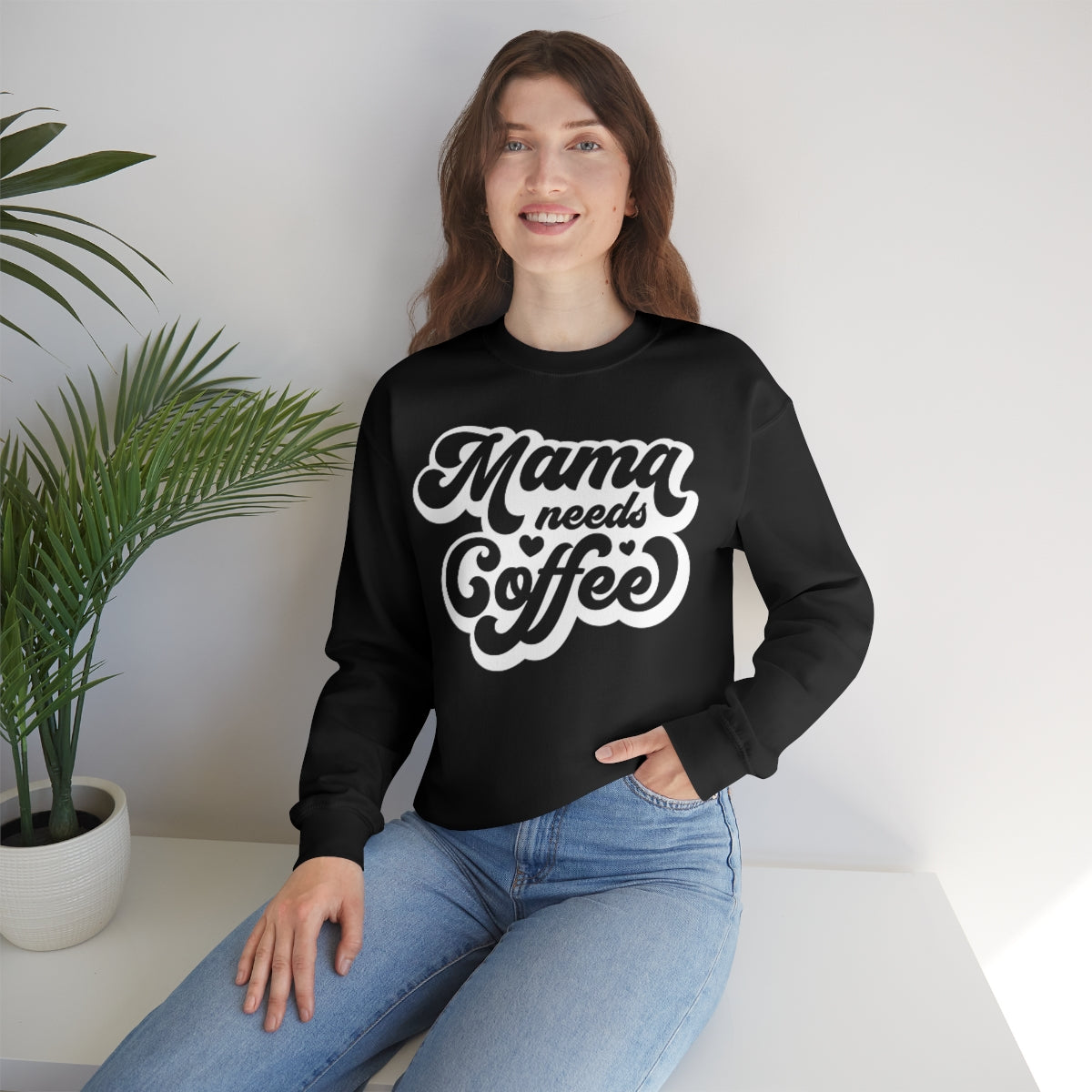 "Mama Needs Coffee" Unisex Heavy Blend™ Crewneck Sweatshirt