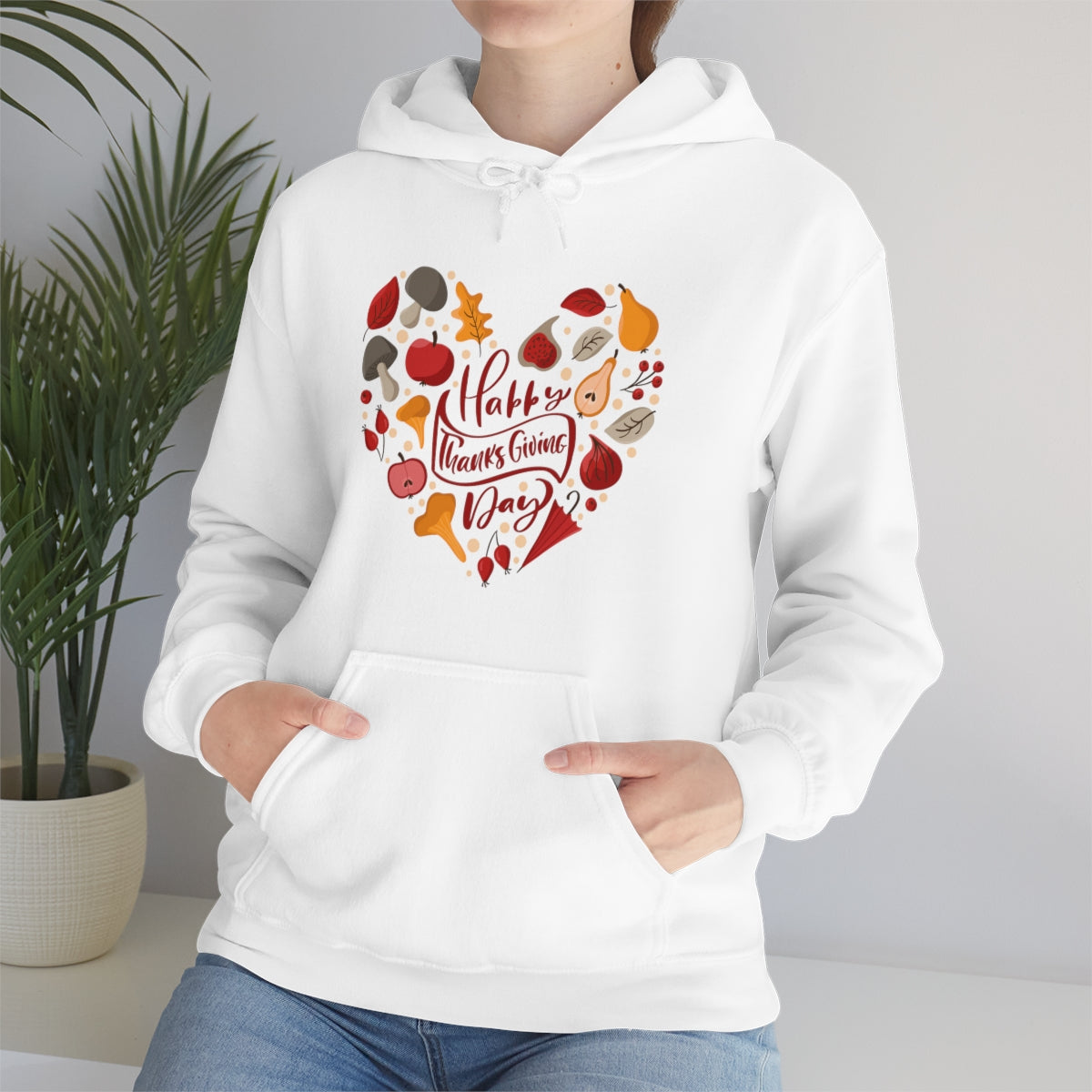 Happy Thanksgiving Day Unisex Heavy Blend™ Hooded Sweatshirt