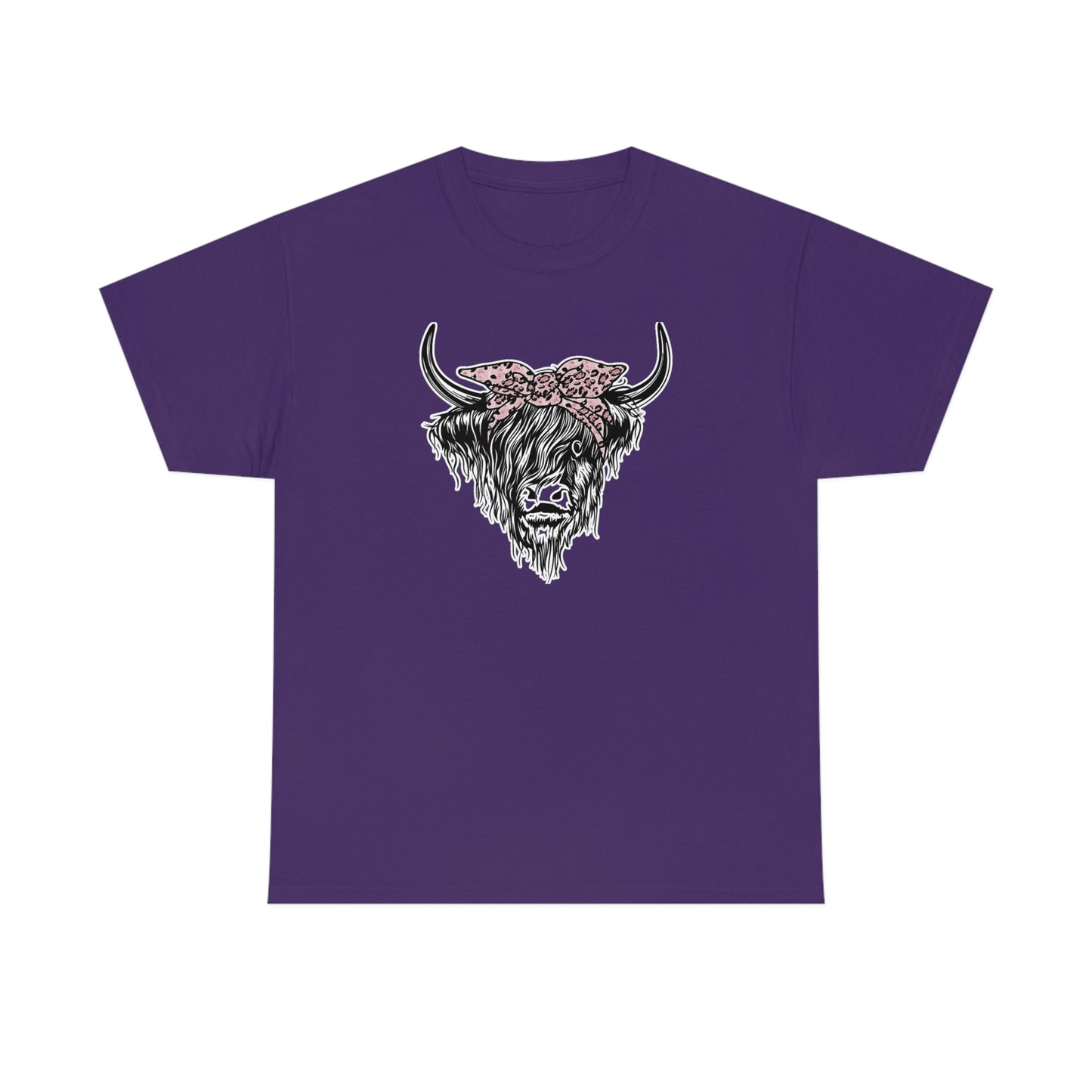 "Scared Highland Cow" Unisex Heavy Cotton Tee