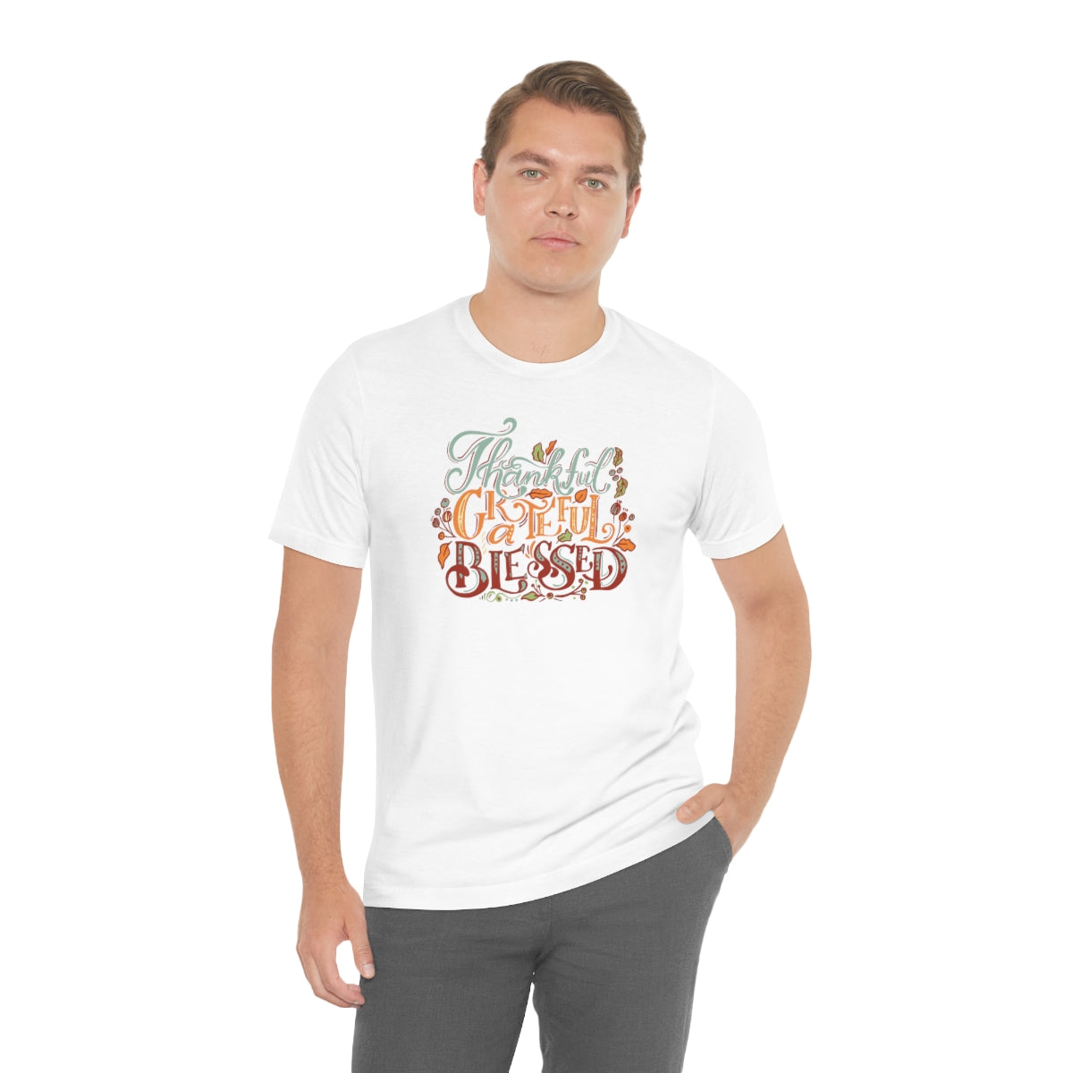 Thankful Grateful Blessed Unisex Jersey Short Sleeve Tee