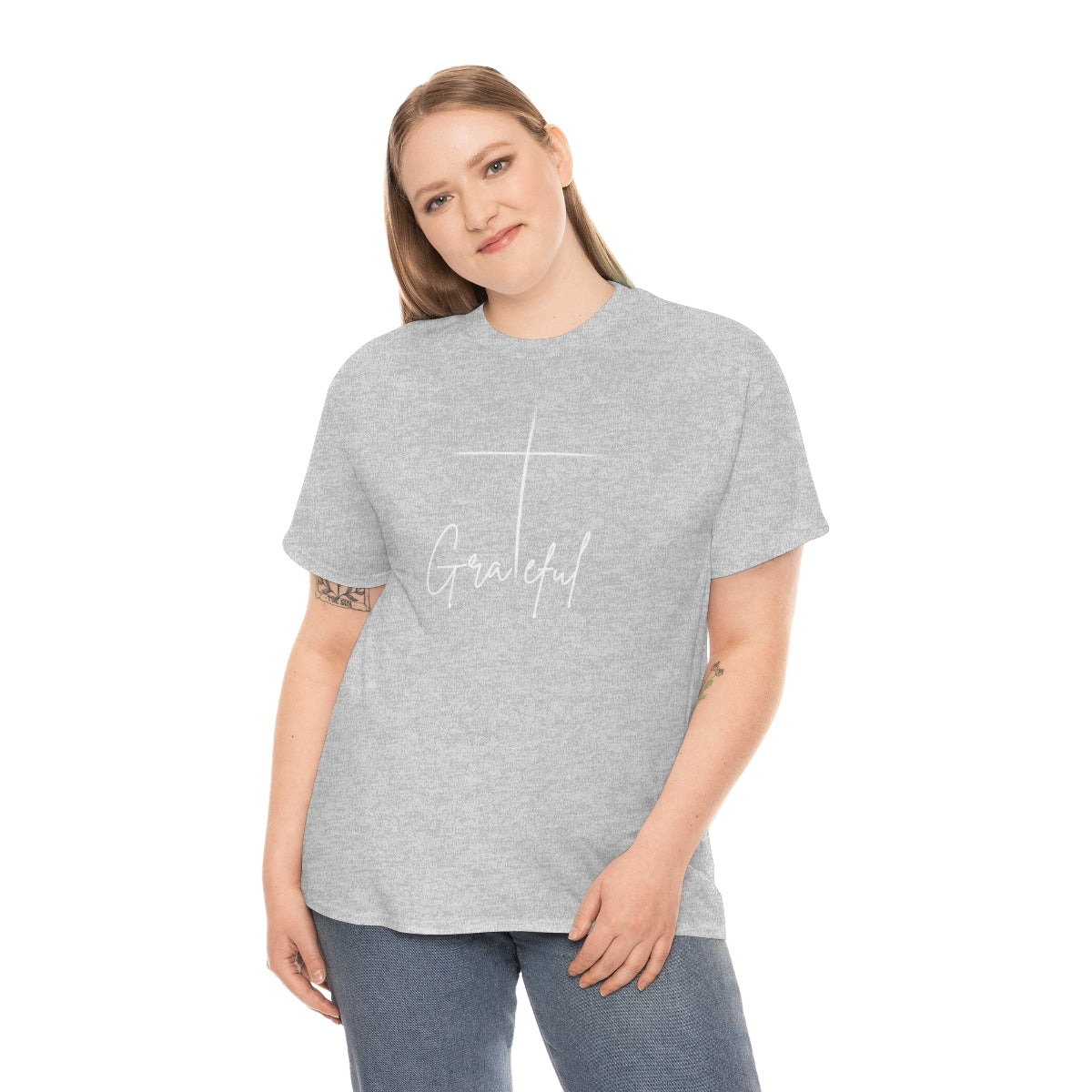 "Grateful Cross" Unisex Heavy Cotton Tee