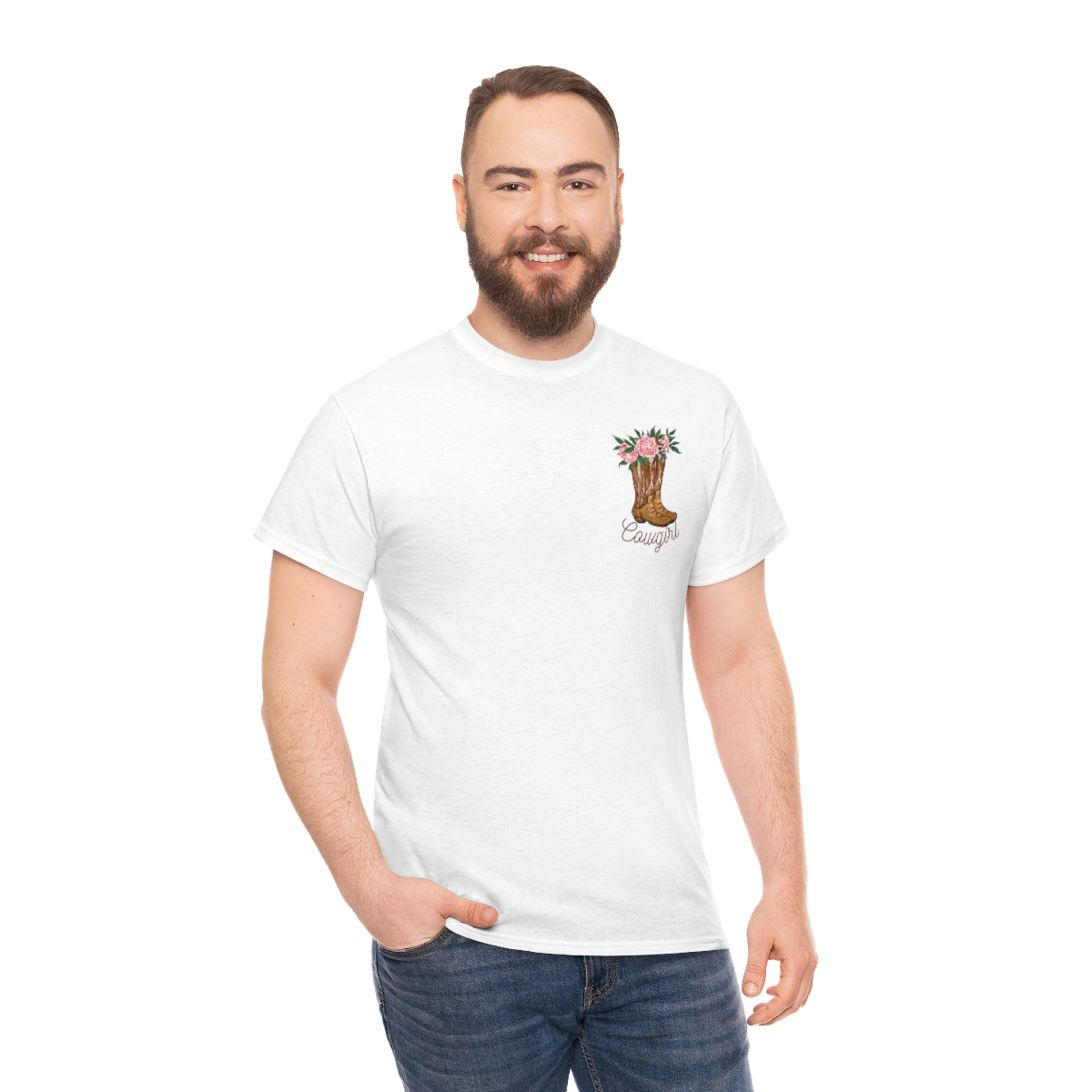 "Cowgirl/Herd That" Unisex Heavy Cotton Tee Front/Back Designs