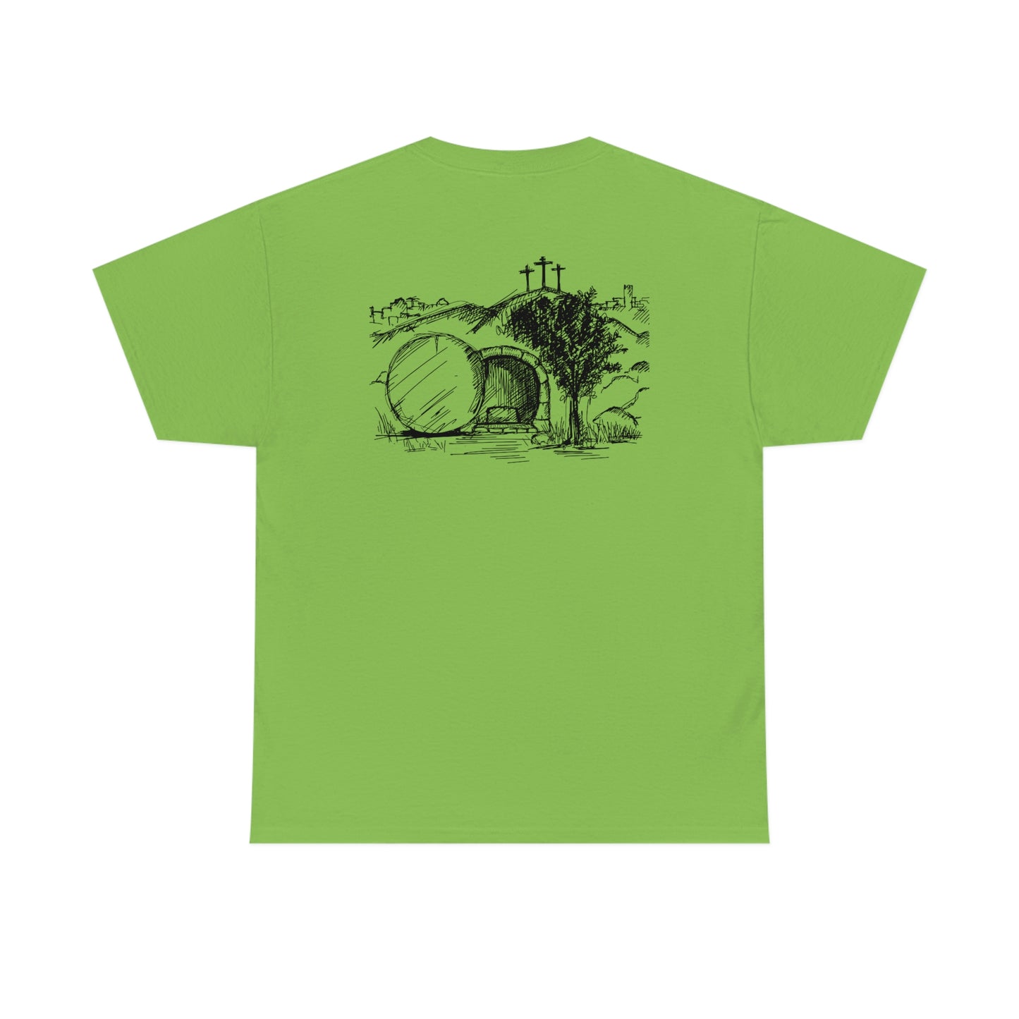 "He is Risen" (front/back design) Unisex Heavy Cotton Tee