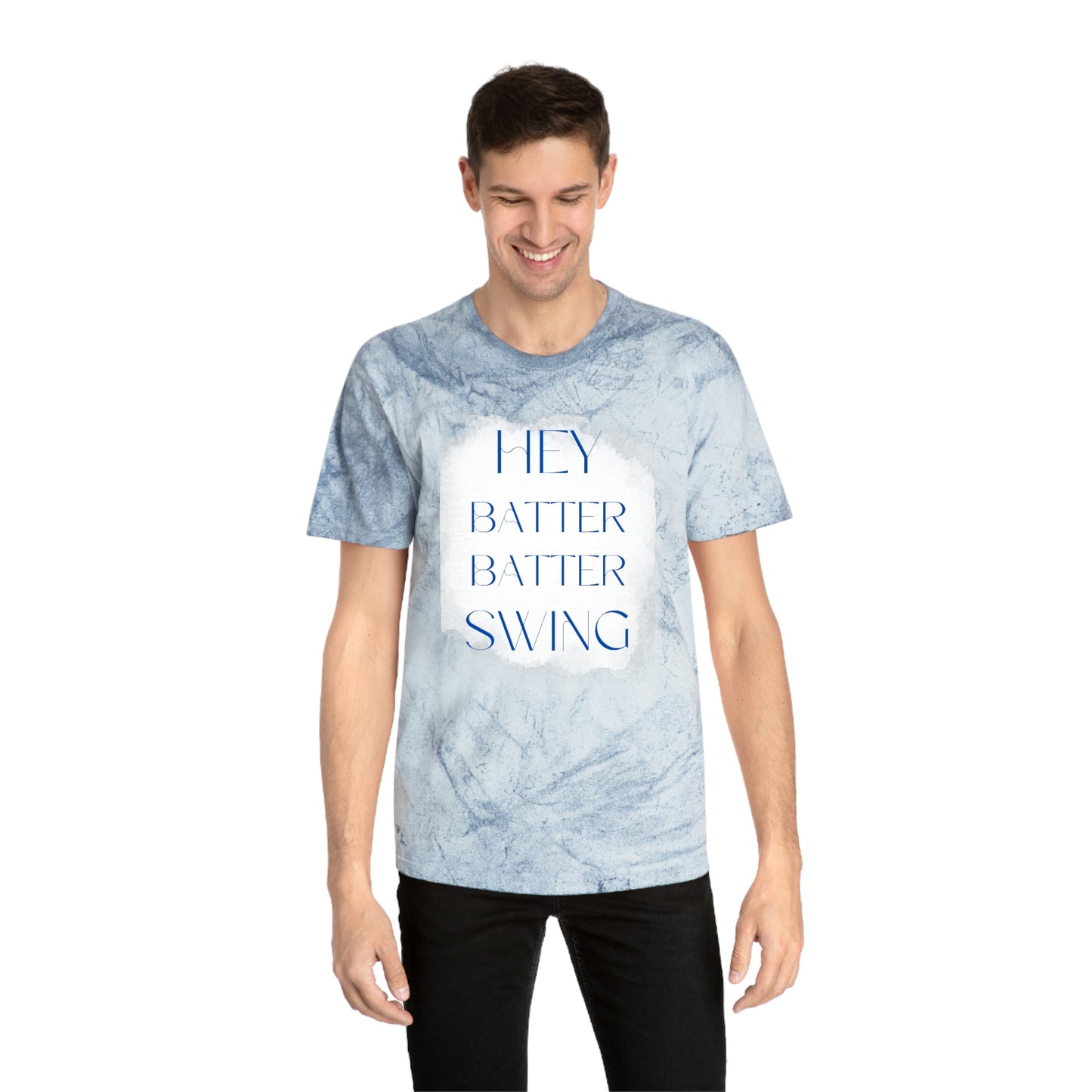 "Hey Batter Batter Swing" Unisex Color Blast T-Shirt