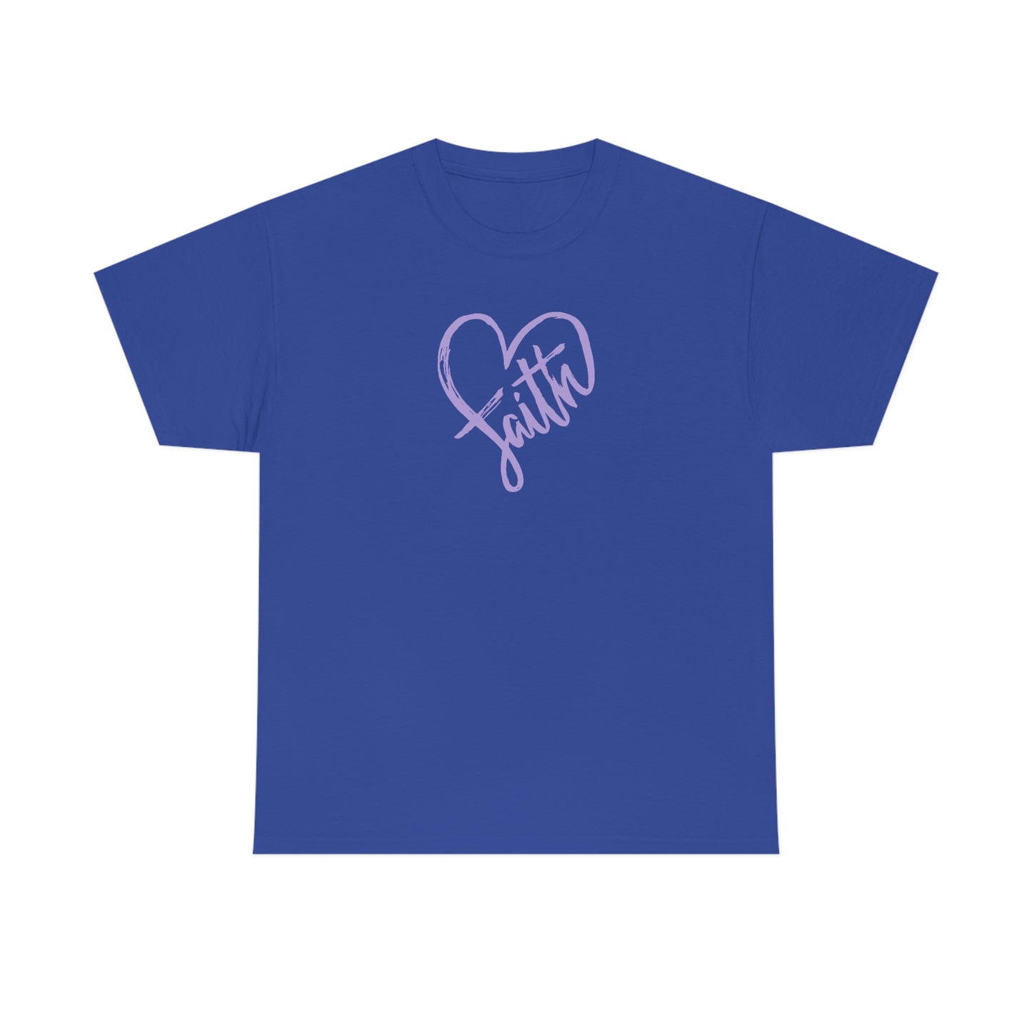 "Purple Faith Heart" Unisex Heavy Cotton Tee