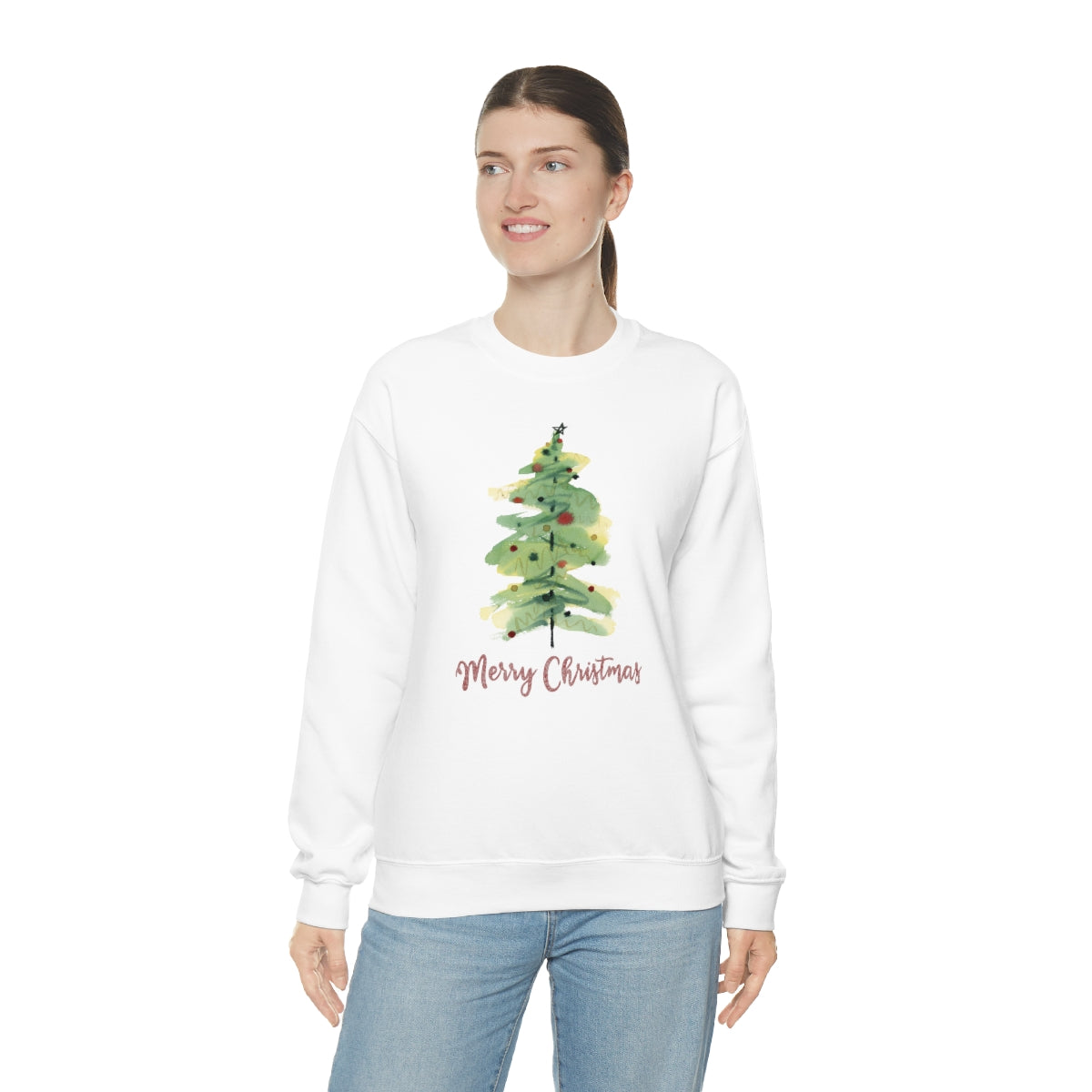 "Merry Christmas Tree" Unisex Heavy Blend™ Crewneck Sweatshirt