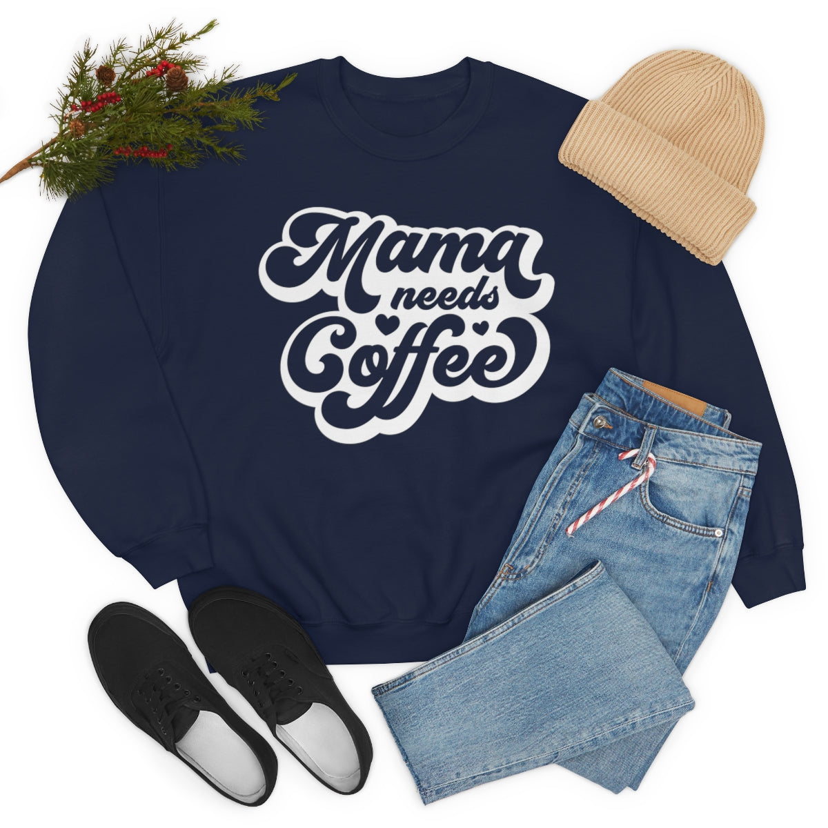 "Mama Needs Coffee" Unisex Heavy Blend™ Crewneck Sweatshirt