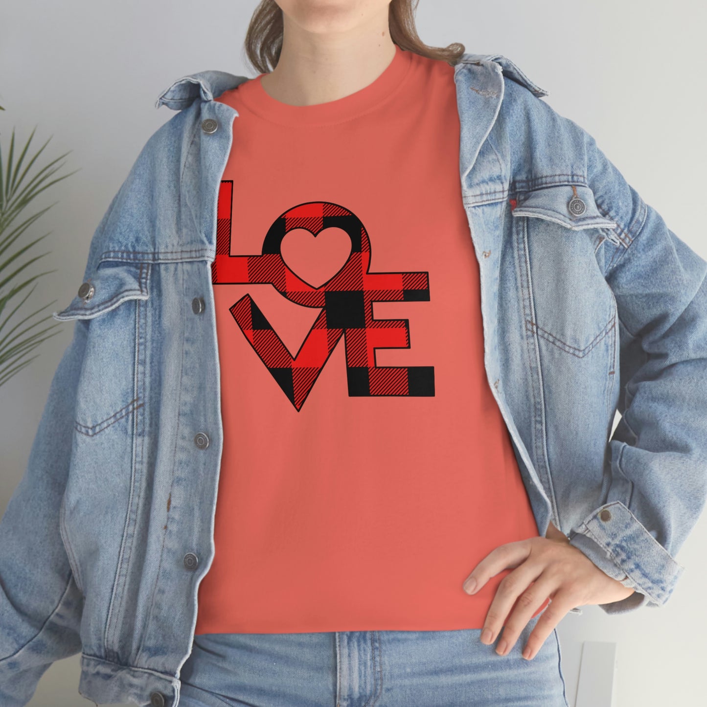"Plaid LOVE" Unisex Heavy Cotton Tee