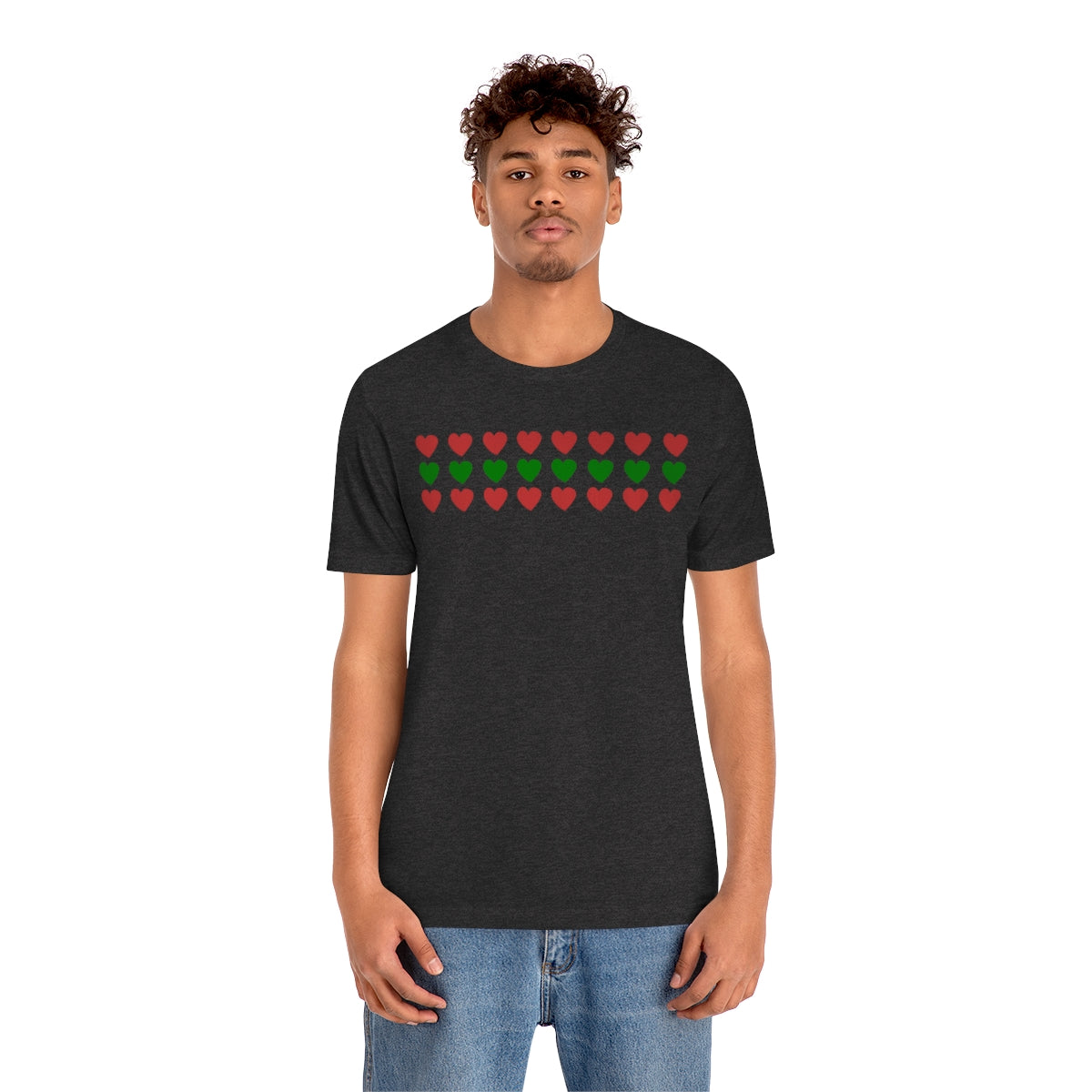 "Christmas Hearts" Unisex Jersey Short Sleeve Tee