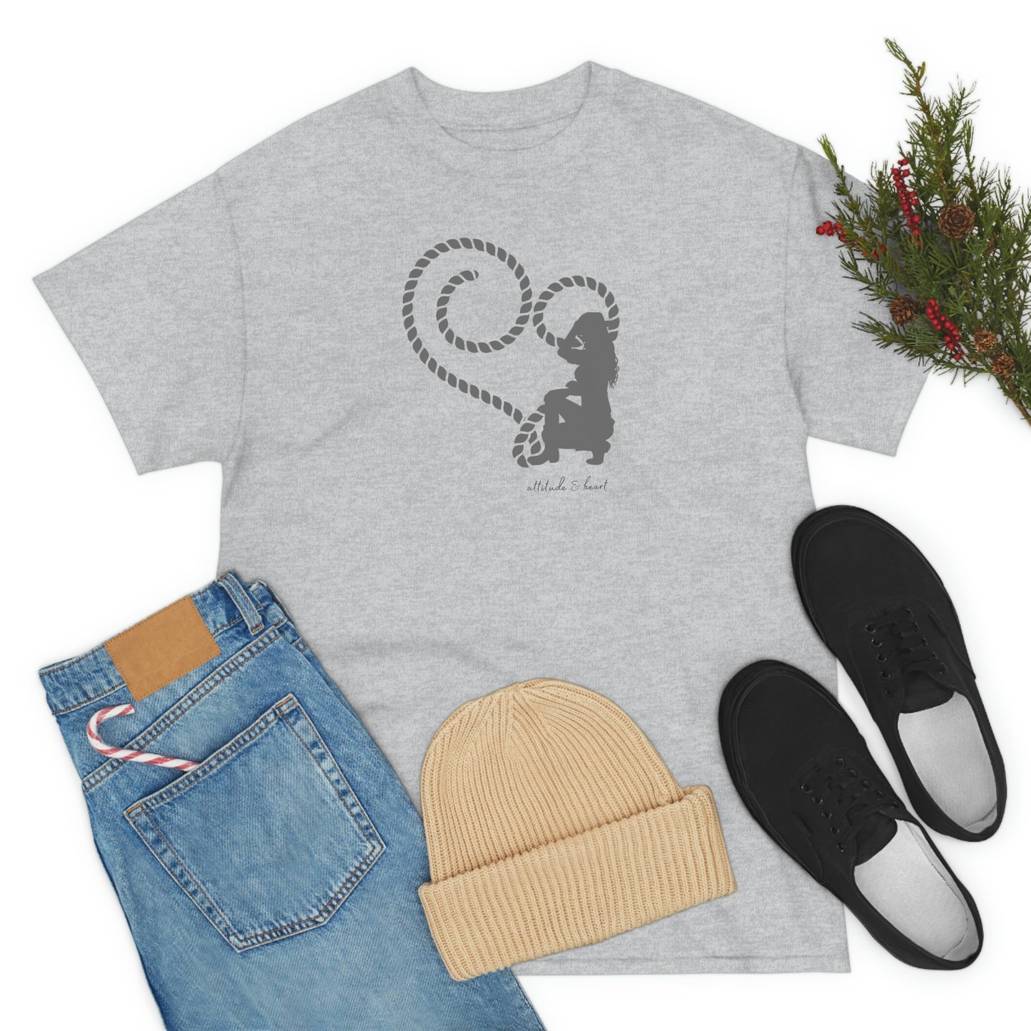 "Attitude & Heart" Unisex Heavy Cotton Tee
