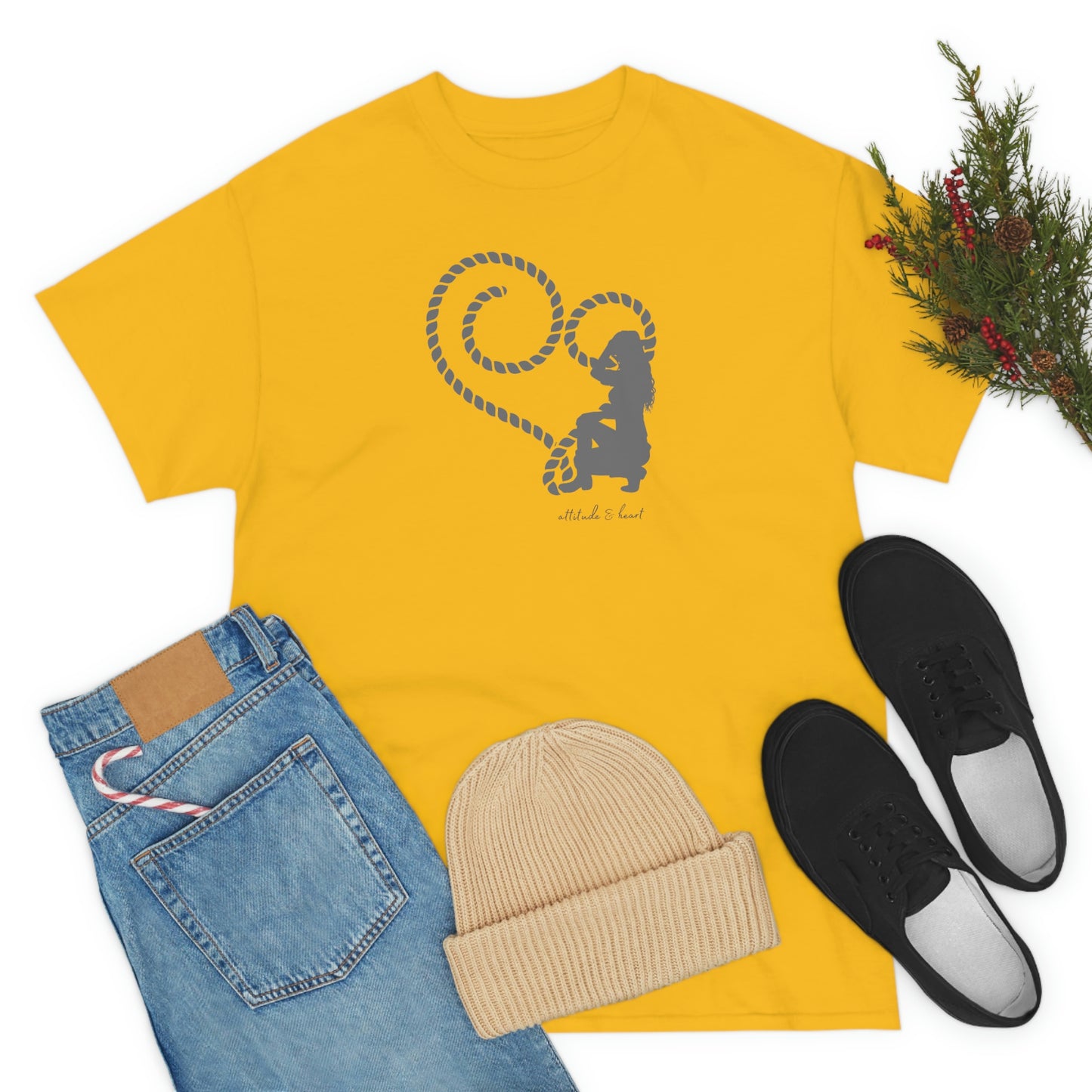 "Attitude & Heart" Unisex Heavy Cotton Tee