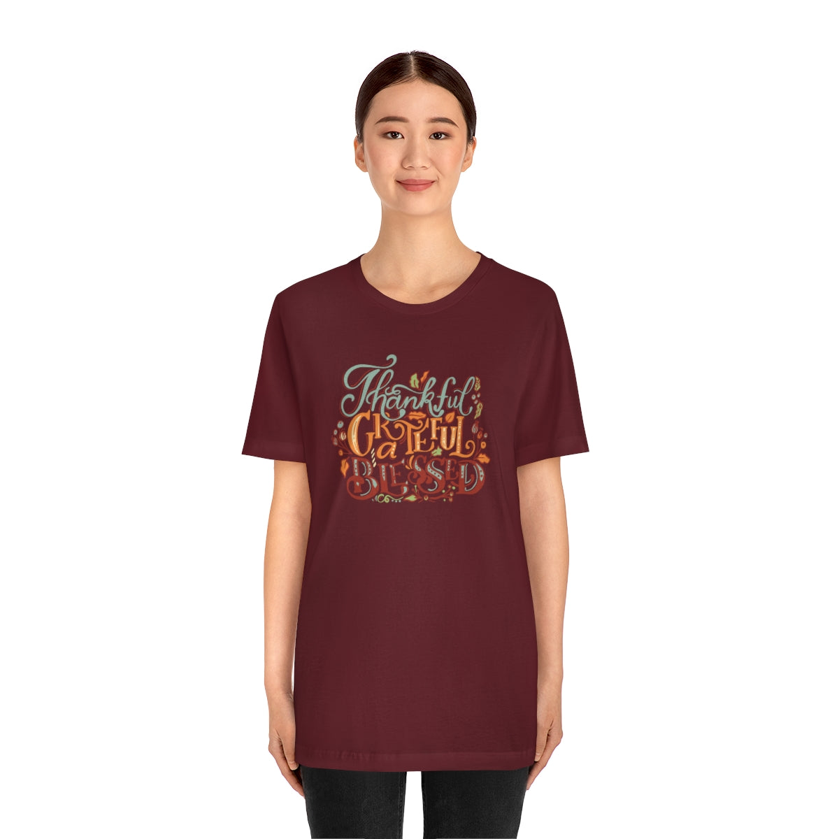Thankful Grateful Blessed Unisex Jersey Short Sleeve Tee
