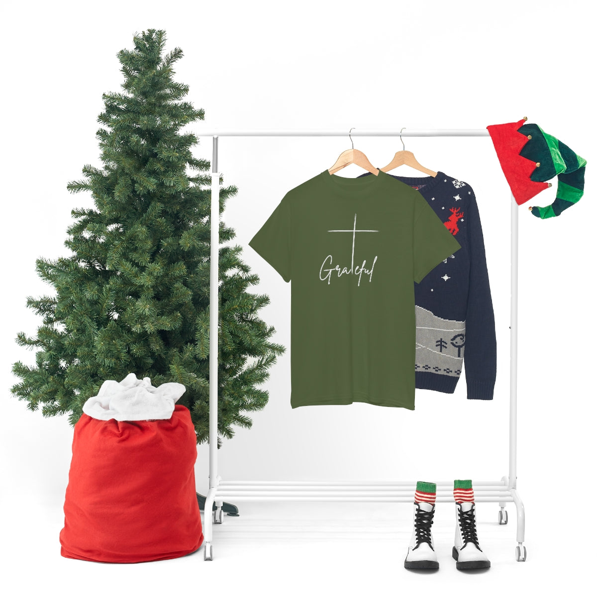 "Grateful Cross" Unisex Heavy Cotton Tee