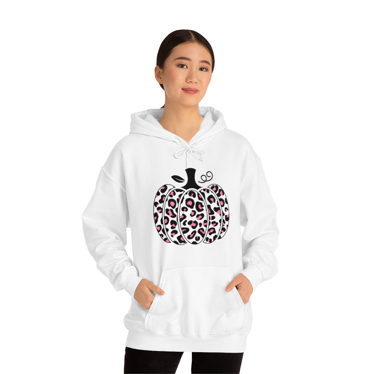 "Pink Leopard Pumpkin" Unisex Heavy Blend™ Hooded Sweatshirt