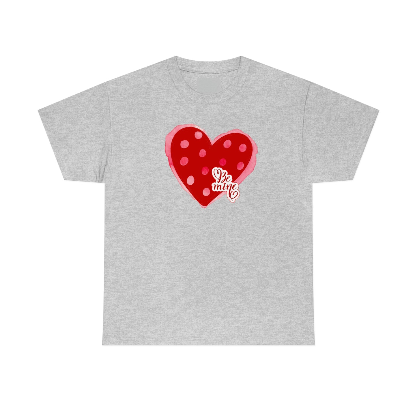 "Be Mine" Polka Dot Heart" Unisex Heavy Cotton Tee