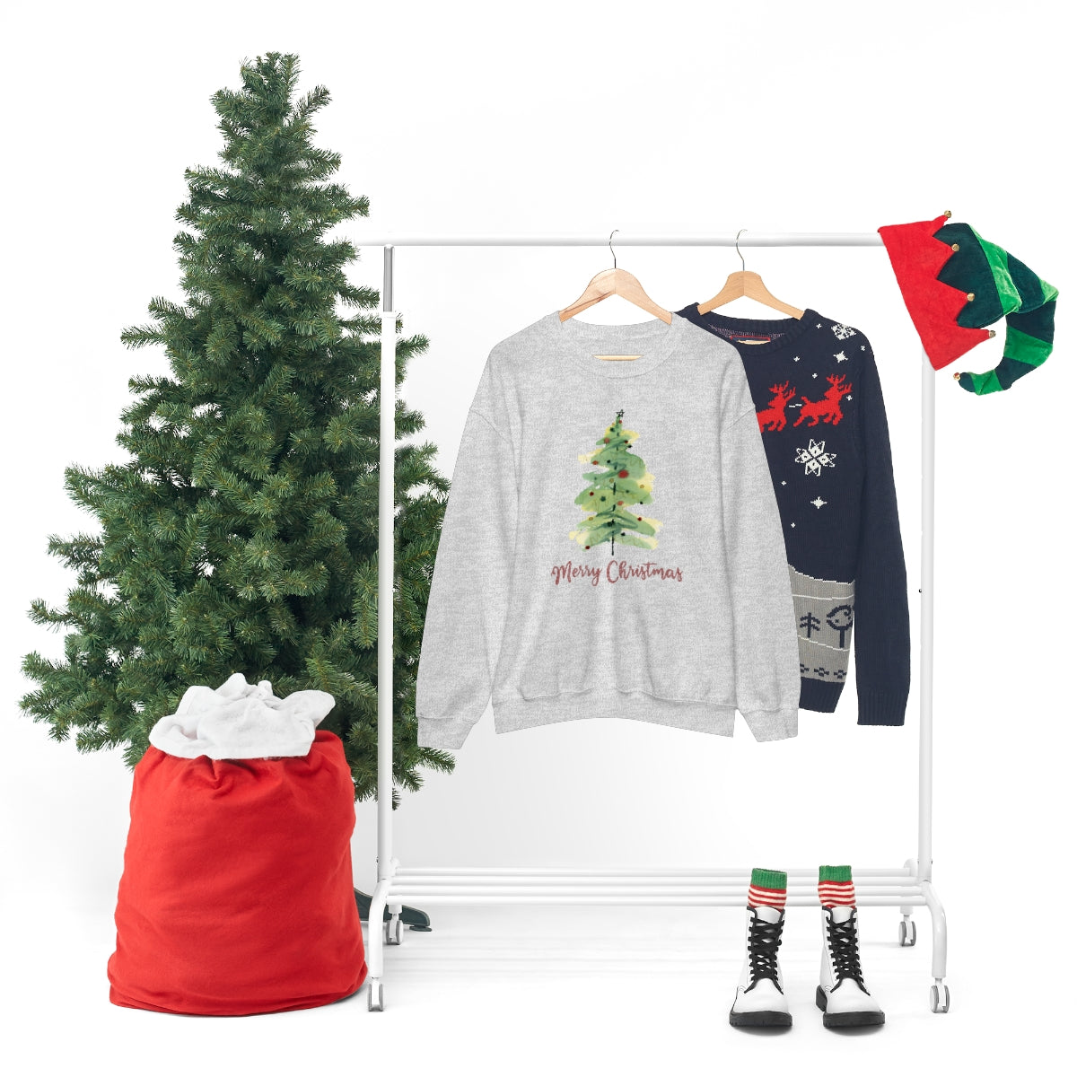 "Merry Christmas Tree" Unisex Heavy Blend™ Crewneck Sweatshirt