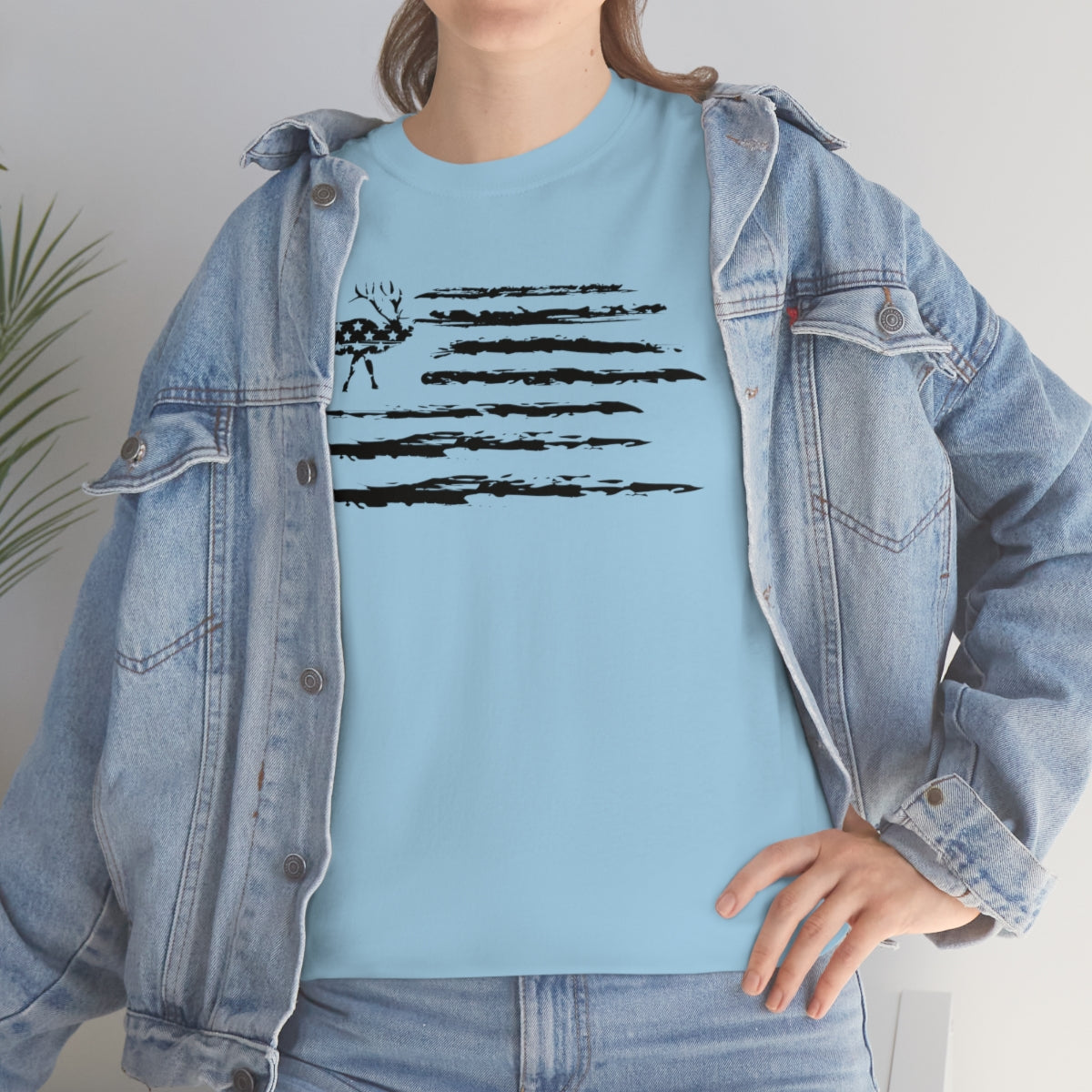 "Black Deer Flag" Unisex Heavy Cotton Tee