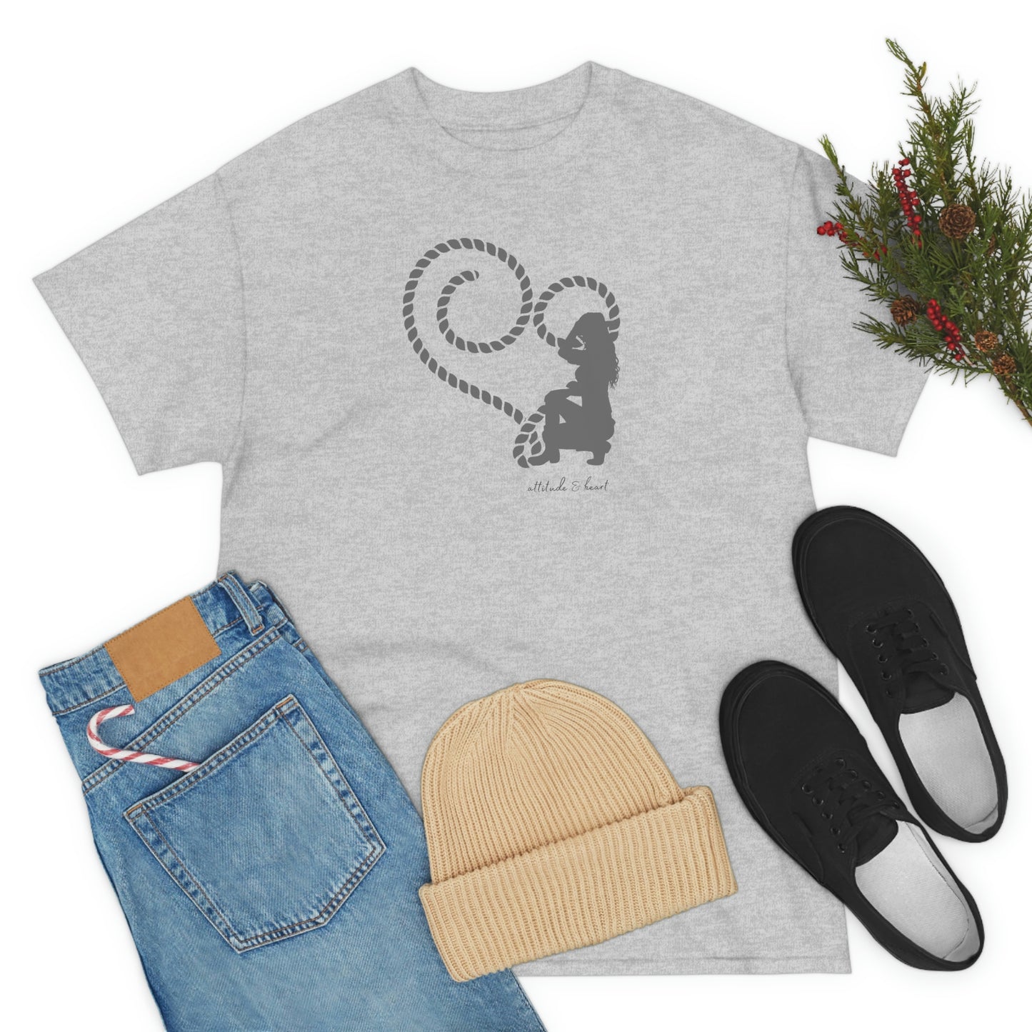 "Attitude & Heart" Unisex Heavy Cotton Tee