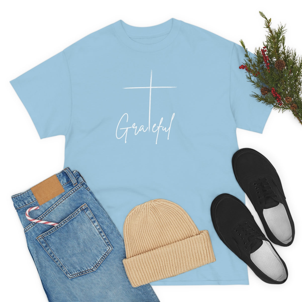 "Grateful Cross" Unisex Heavy Cotton Tee