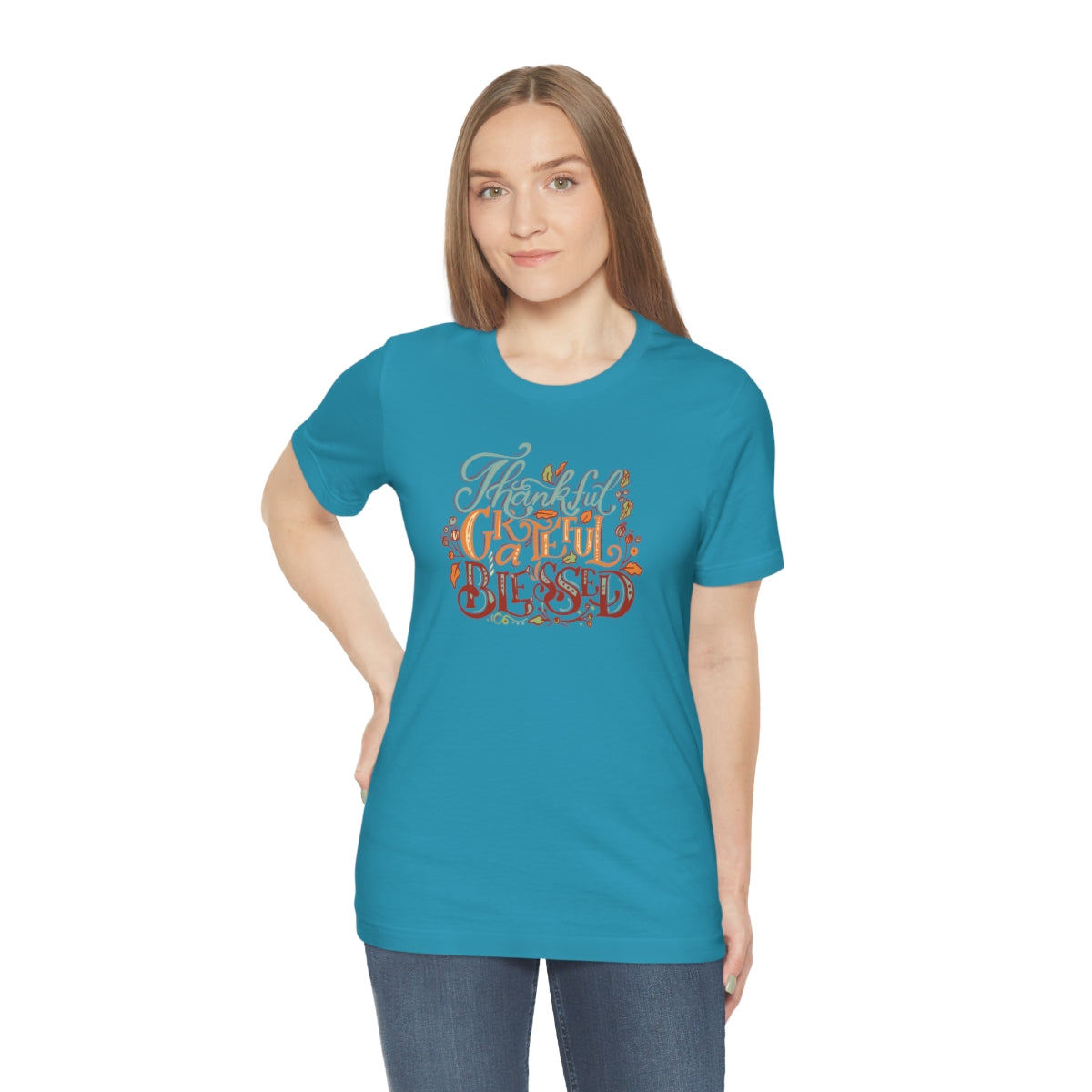 Thankful Grateful Blessed Unisex Jersey Short Sleeve Tee