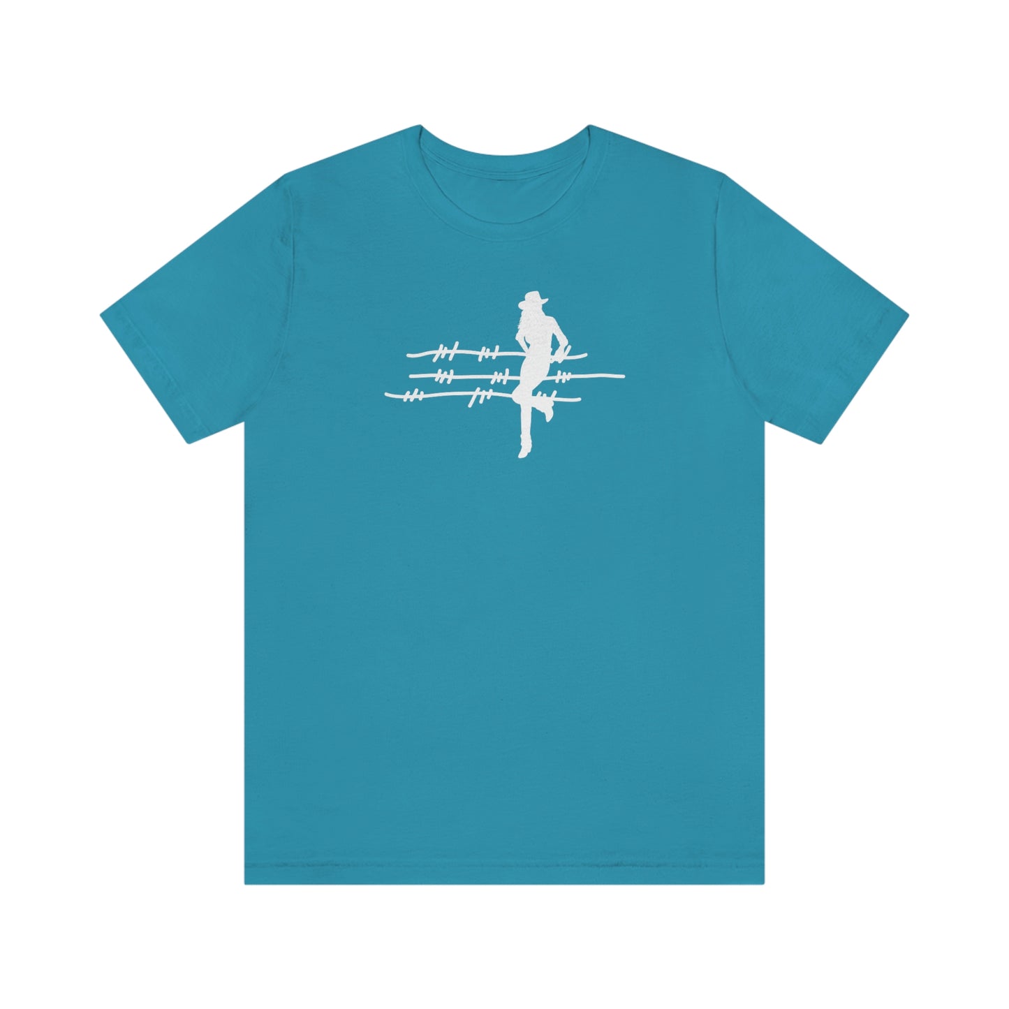 "On The Fence" (white image) Unisex Jersey Short Sleeve Tee