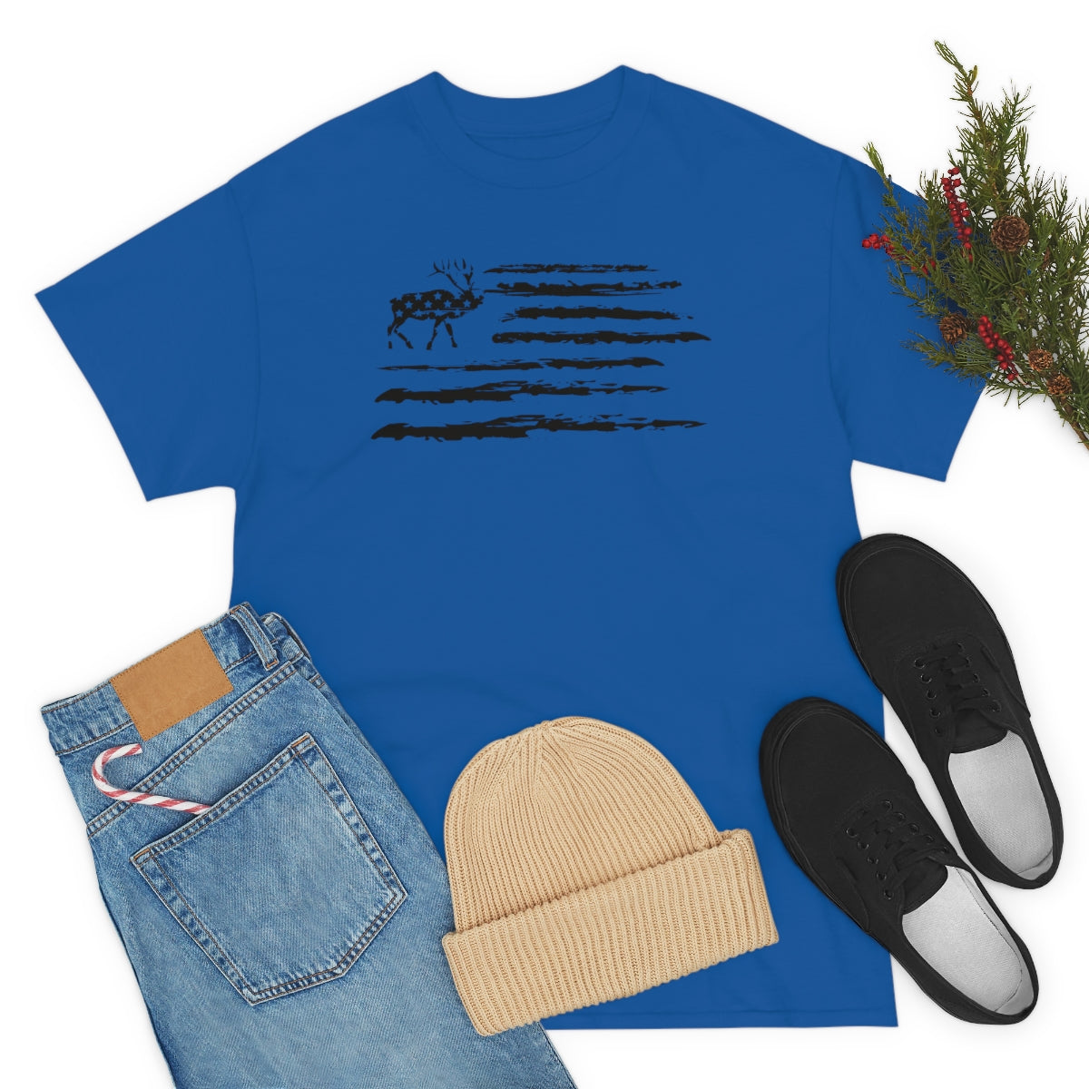 "Black Deer Flag" Unisex Heavy Cotton Tee