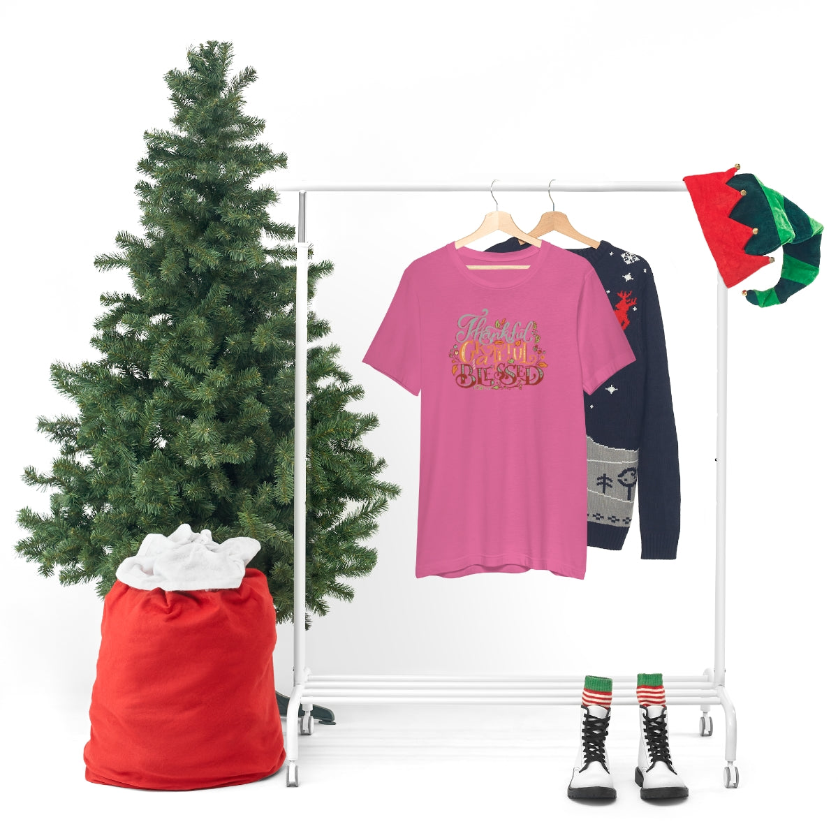 Thankful Grateful Blessed Unisex Jersey Short Sleeve Tee