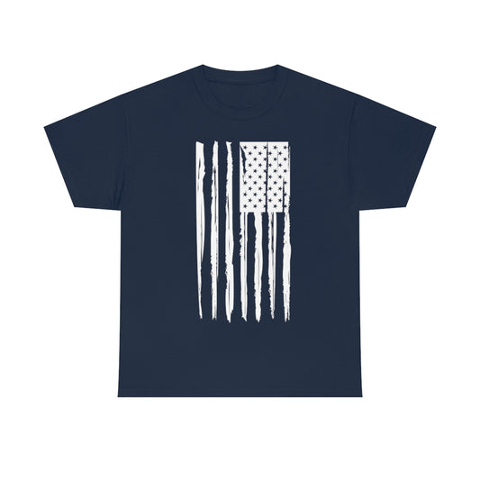 "White Vertical Flag" Unisex Heavy Cotton Tee