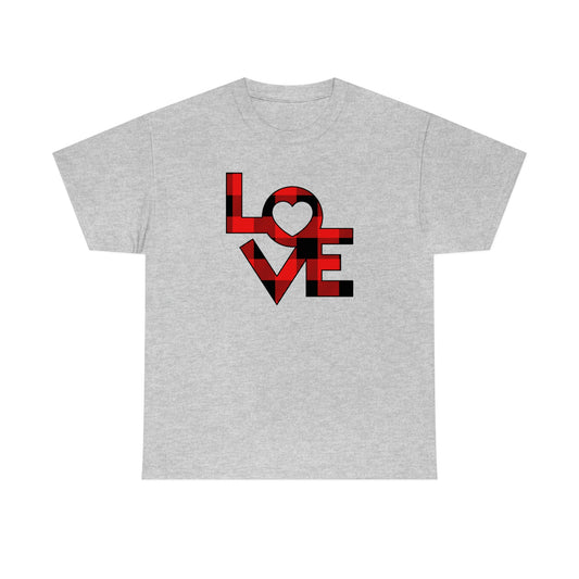 "Plaid LOVE" Unisex Heavy Cotton Tee