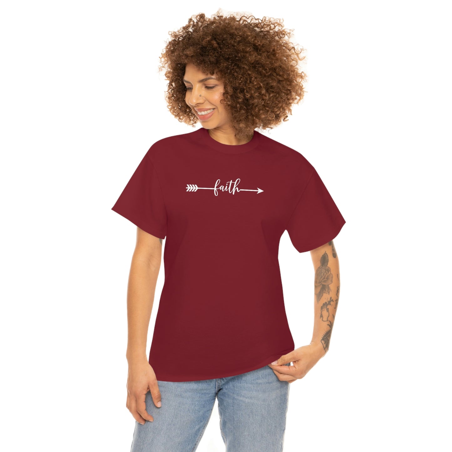 "Faith Arrow" Unisex Heavy Cotton Tee