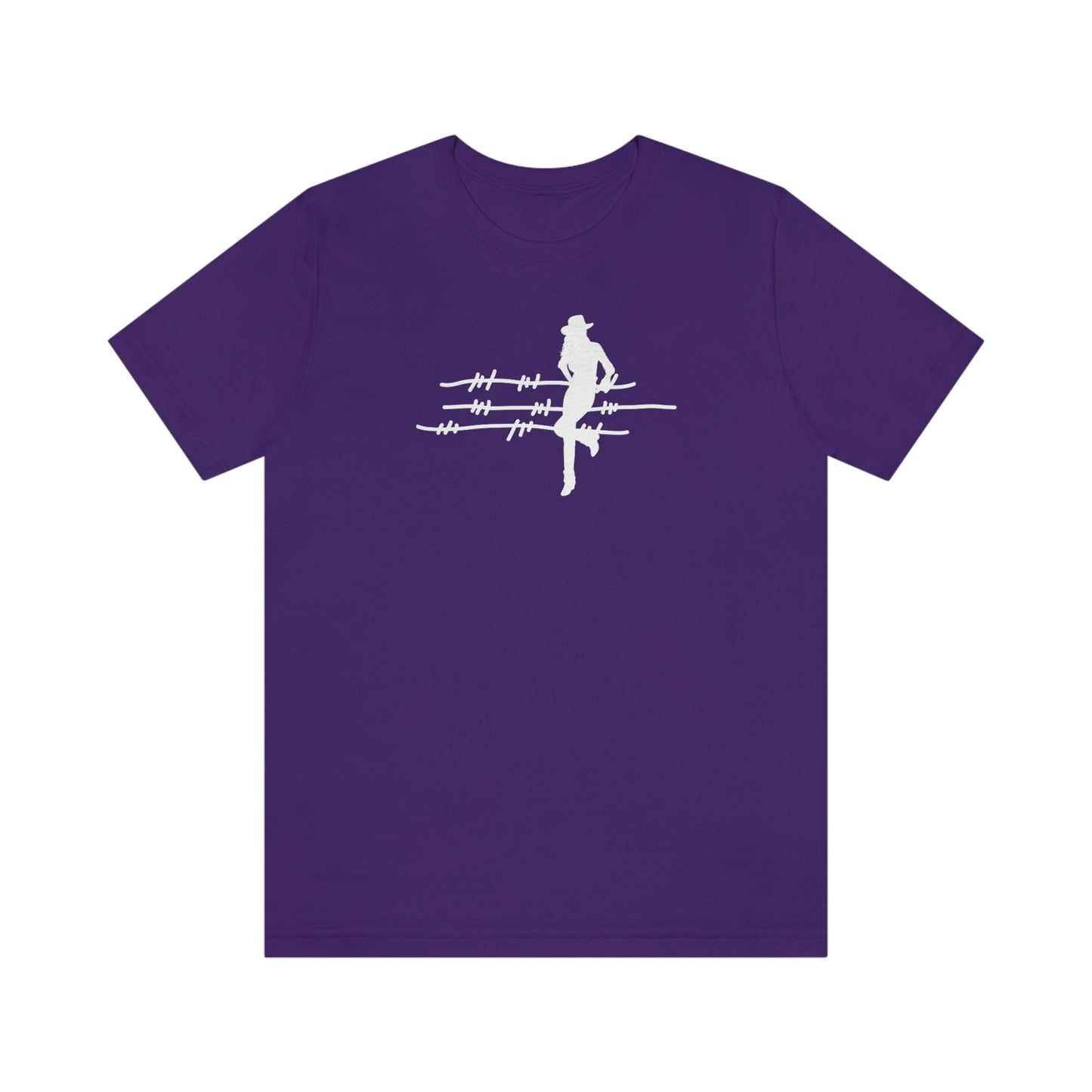 "On The Fence" (white image) Unisex Jersey Short Sleeve Tee