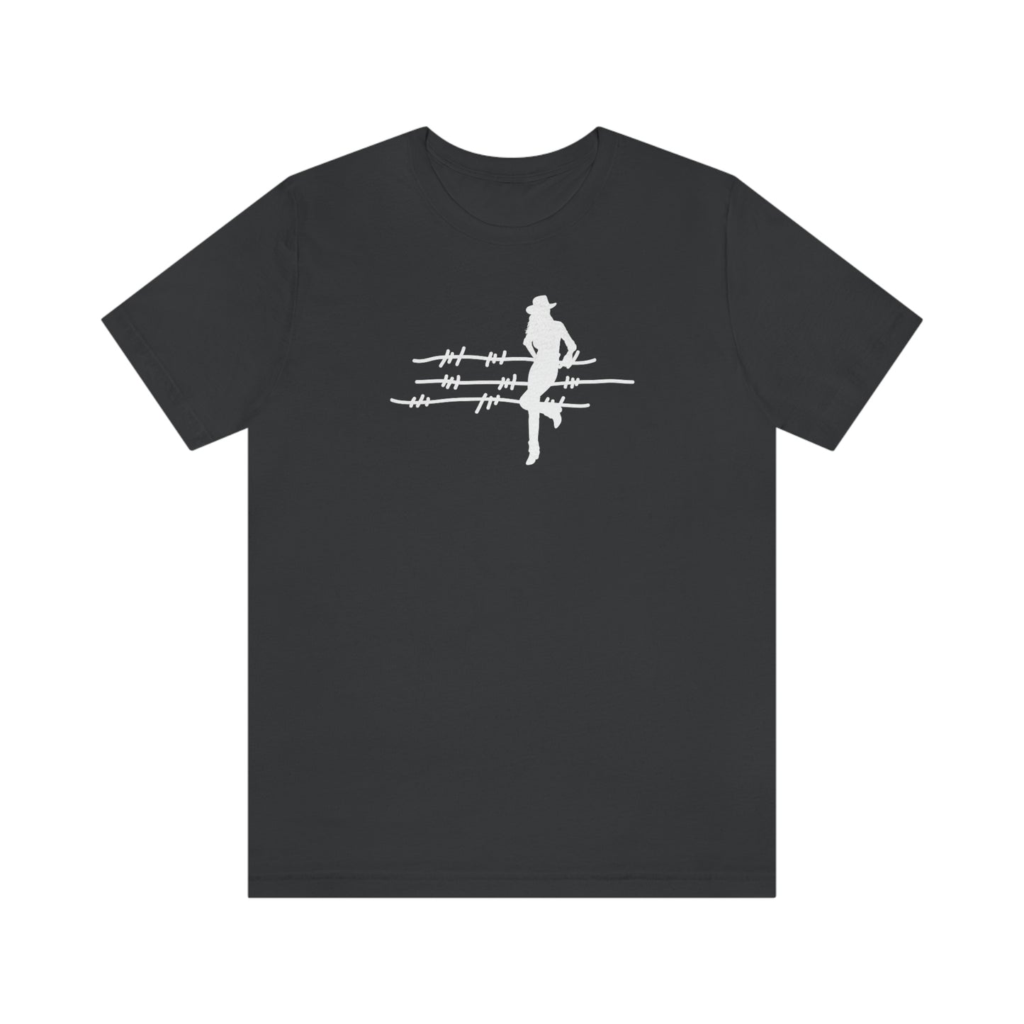 "On The Fence" (white image) Unisex Jersey Short Sleeve Tee