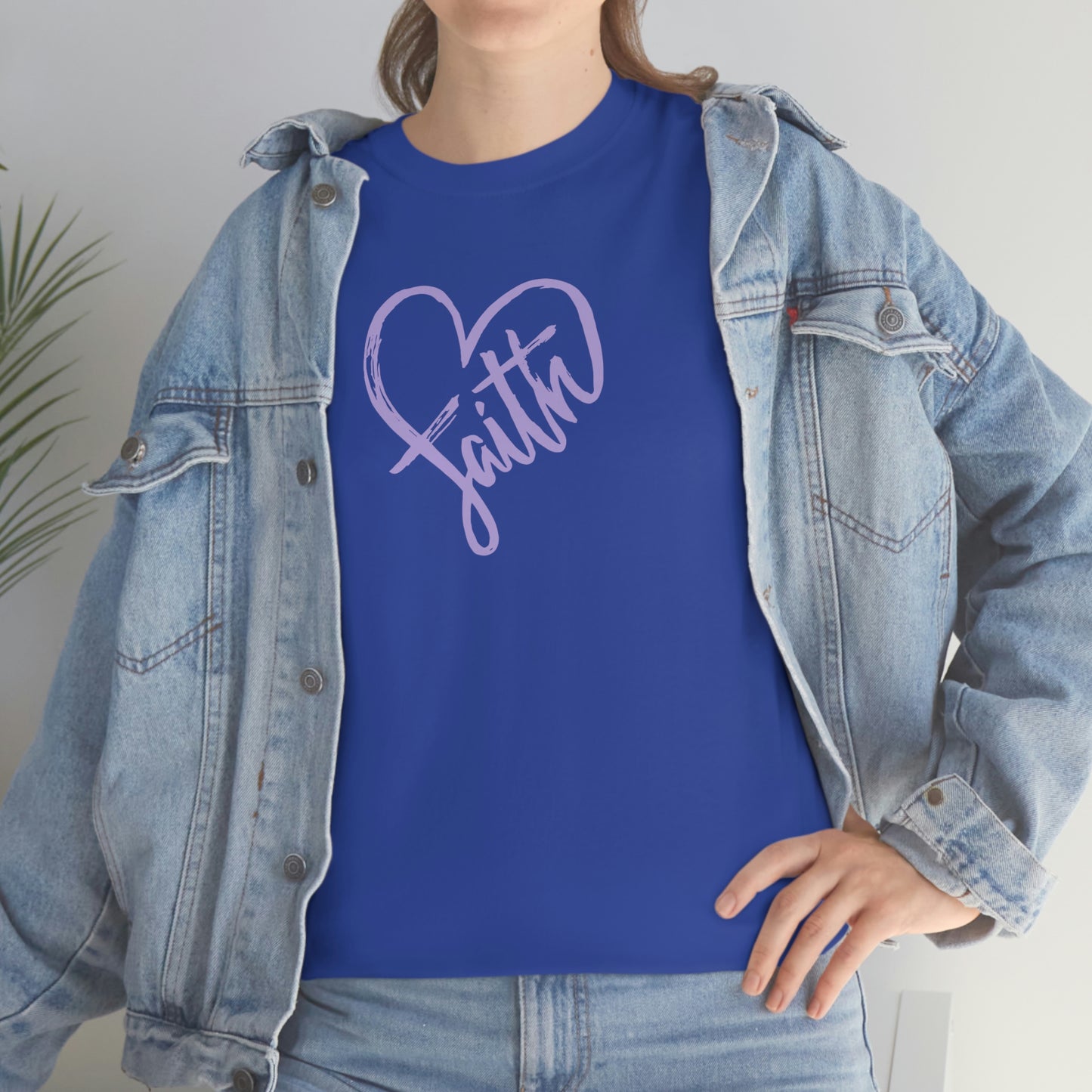 "Purple Faith Heart" Unisex Heavy Cotton Tee