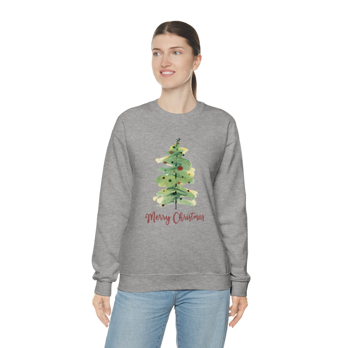 "Merry Christmas Tree" Unisex Heavy Blend™ Crewneck Sweatshirt