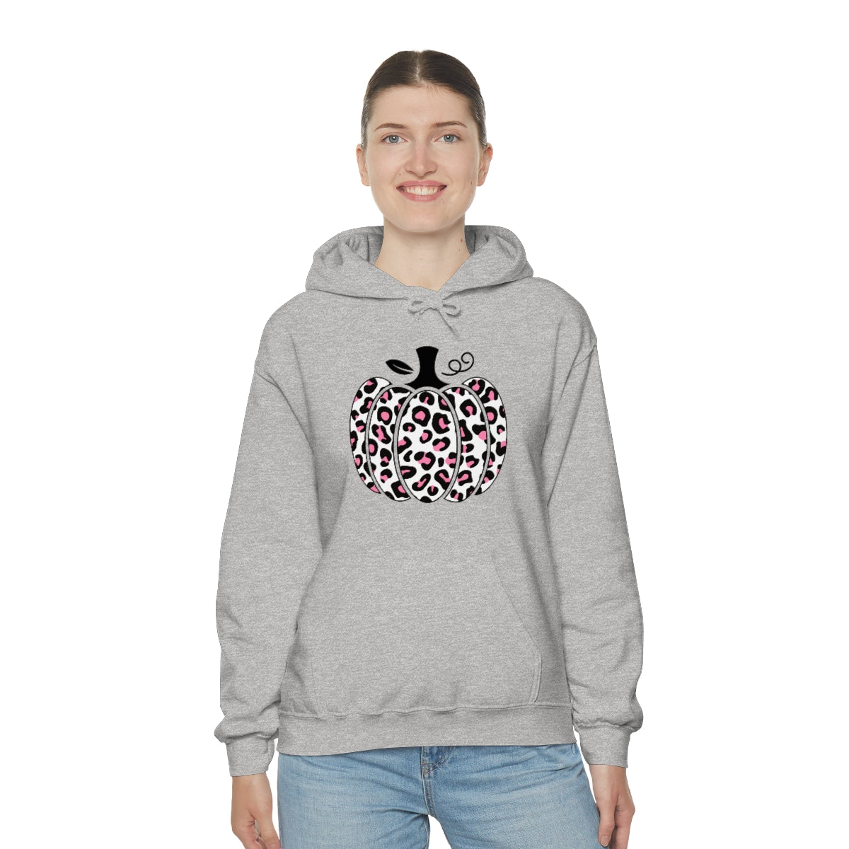 "Pink Leopard Pumpkin" Unisex Heavy Blend™ Hooded Sweatshirt
