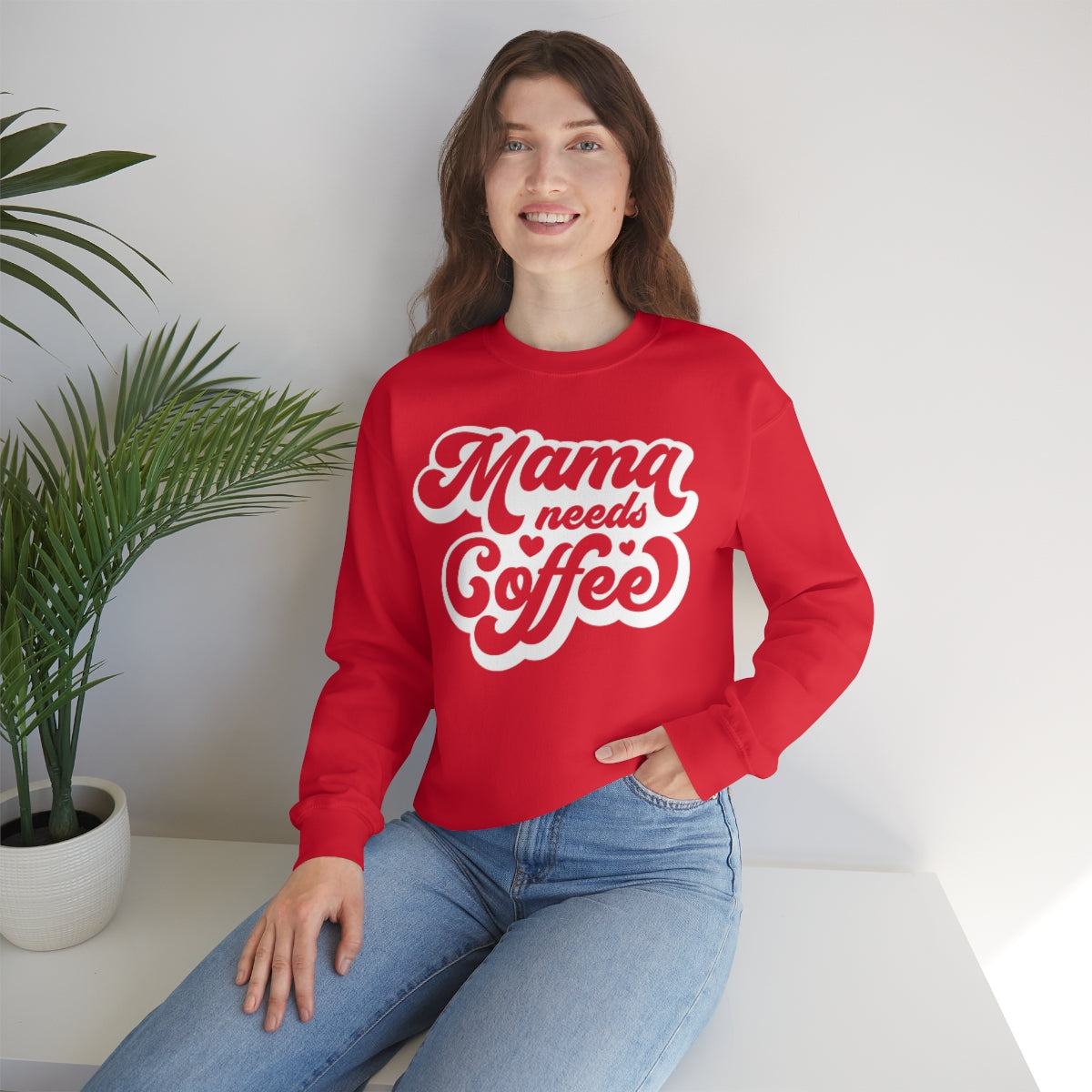 "Mama Needs Coffee" Unisex Heavy Blend™ Crewneck Sweatshirt