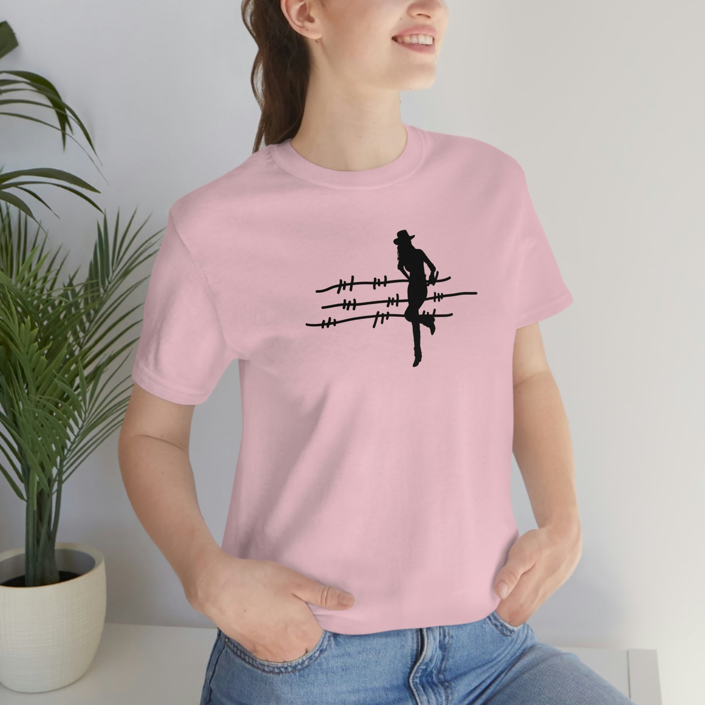 "On The Fence (black image) Unisex Jersey Short Sleeve Tee