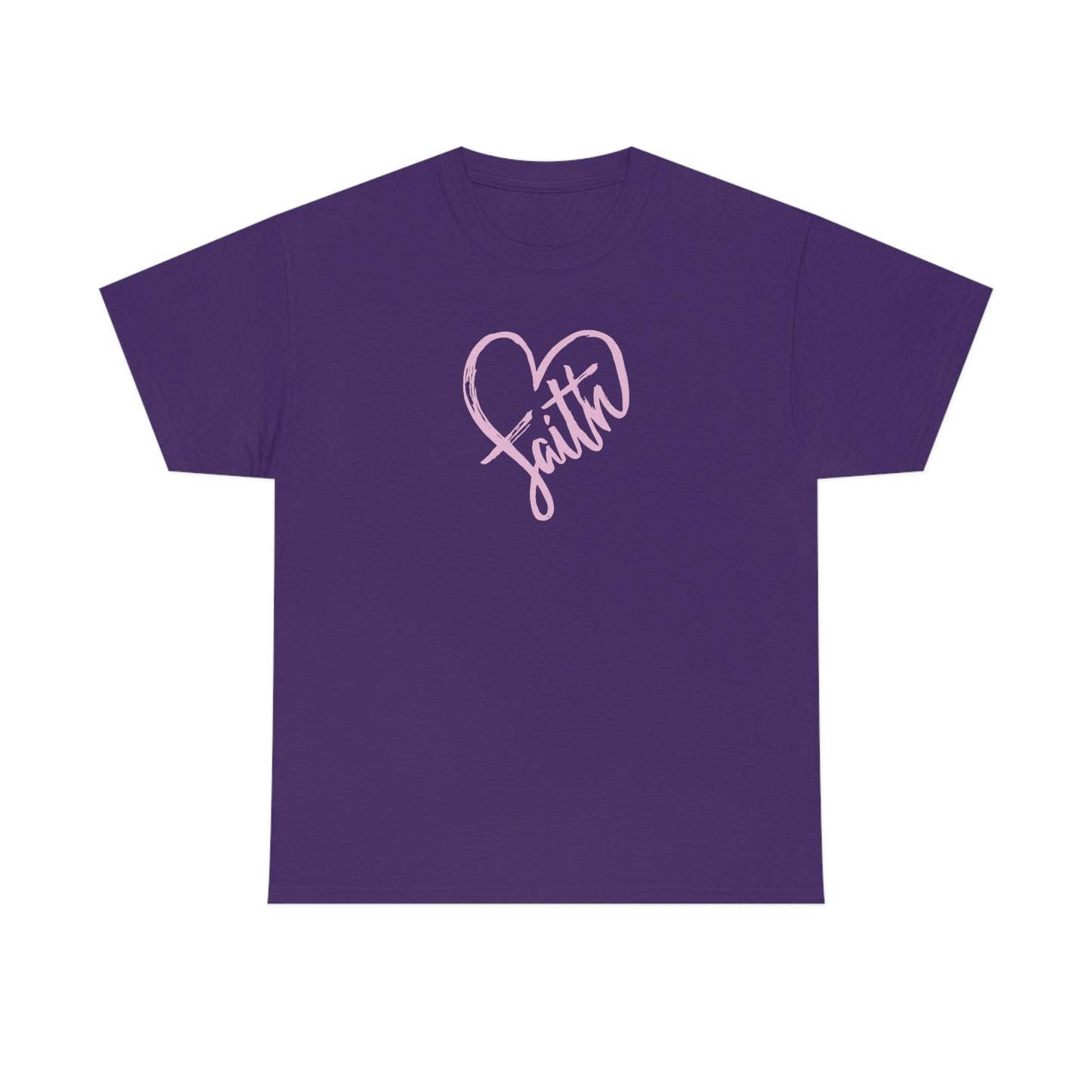 "Pink Faith Heart" Unisex Heavy Cotton Tee