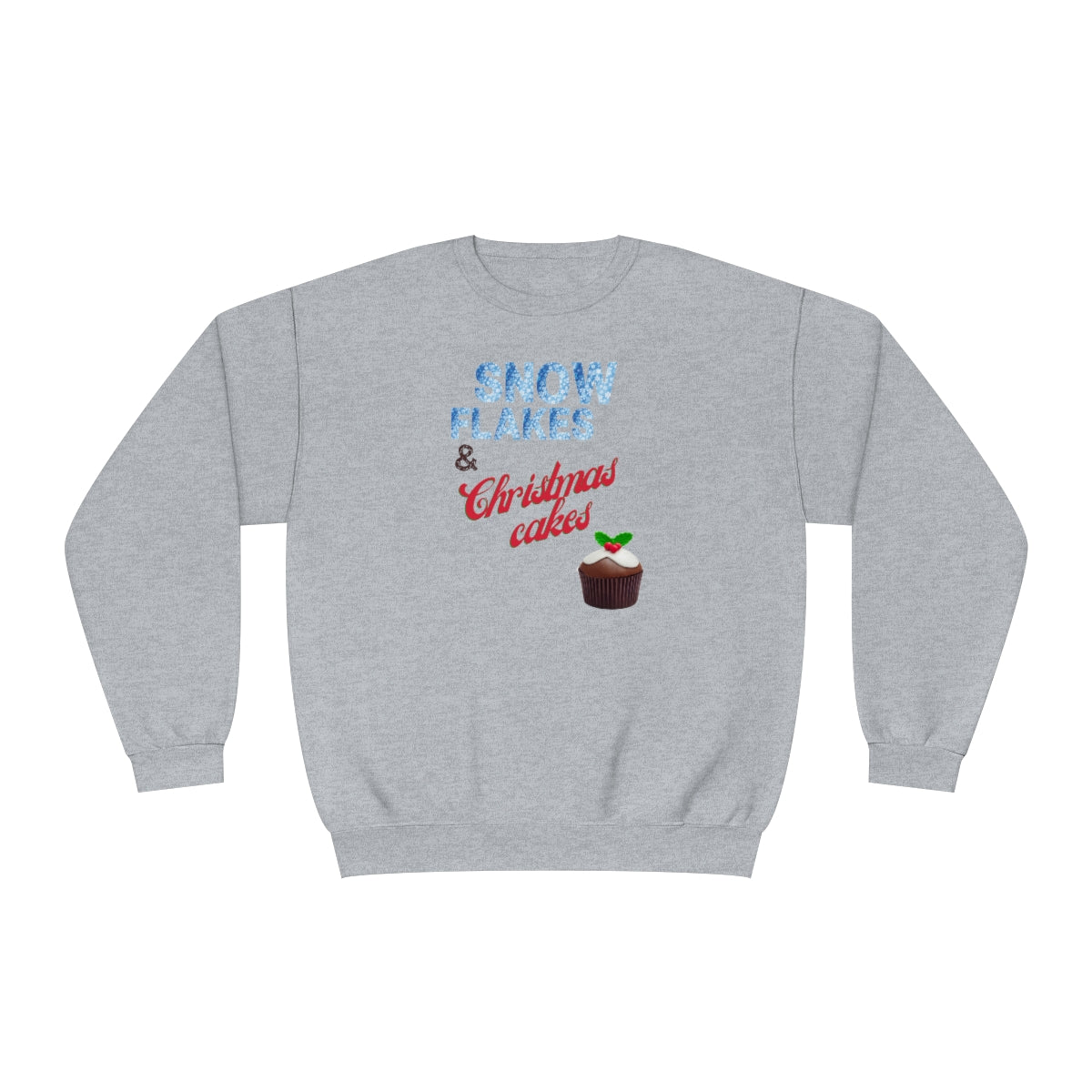 "Snow Flakes & Christmas Cakes" Unisex NuBlend® Crewneck Sweatshirt