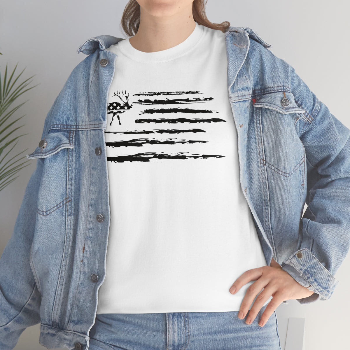 "Black Deer Flag" Unisex Heavy Cotton Tee
