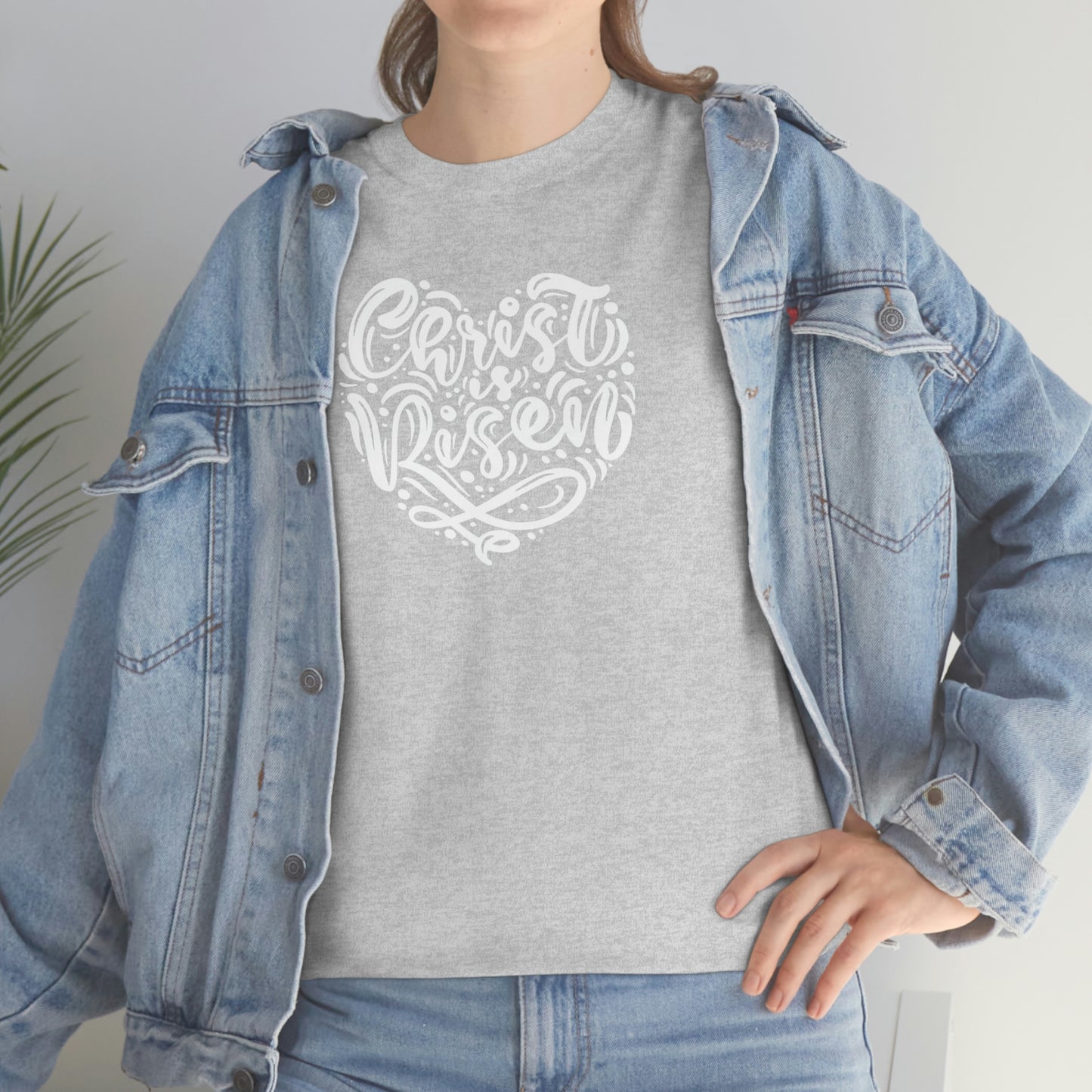 "Christ is Risen Heart" Unisex Heavy Cotton Tee